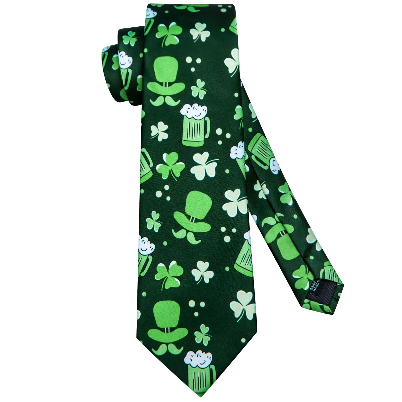 Ties2you Silk Necktie Deep Green Novelty Pattern Mens Casual Tie Set sold by Ties2You product image thumbnail 4