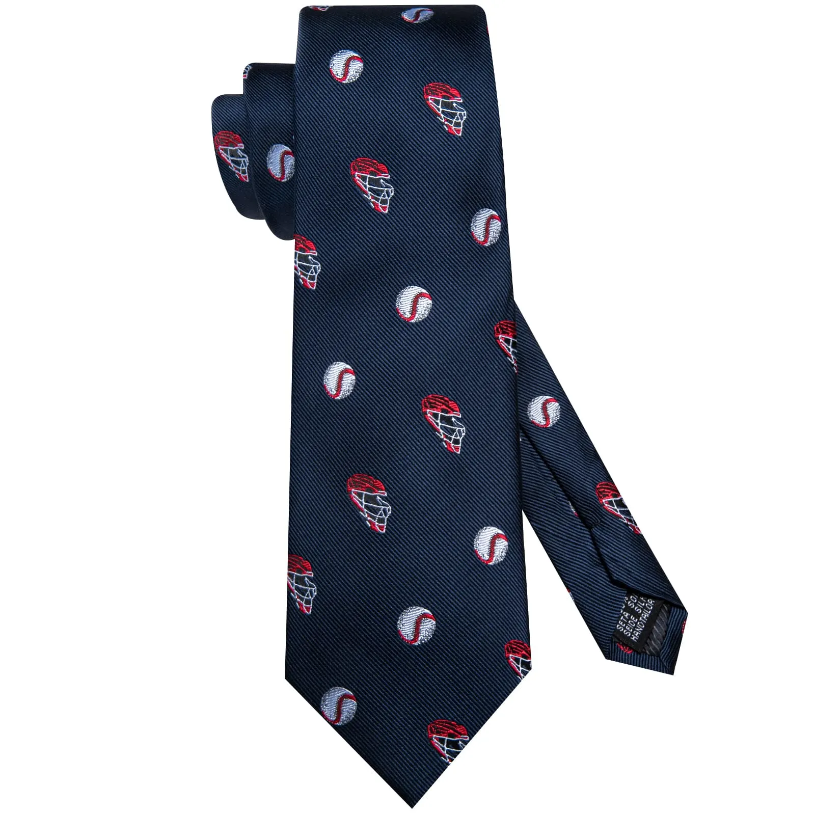 Ties2you Silk Necktie Dark Blue Fun Novelty Baseball Casual Mens Tie Set sold by Ties2You product image thumbnail 4