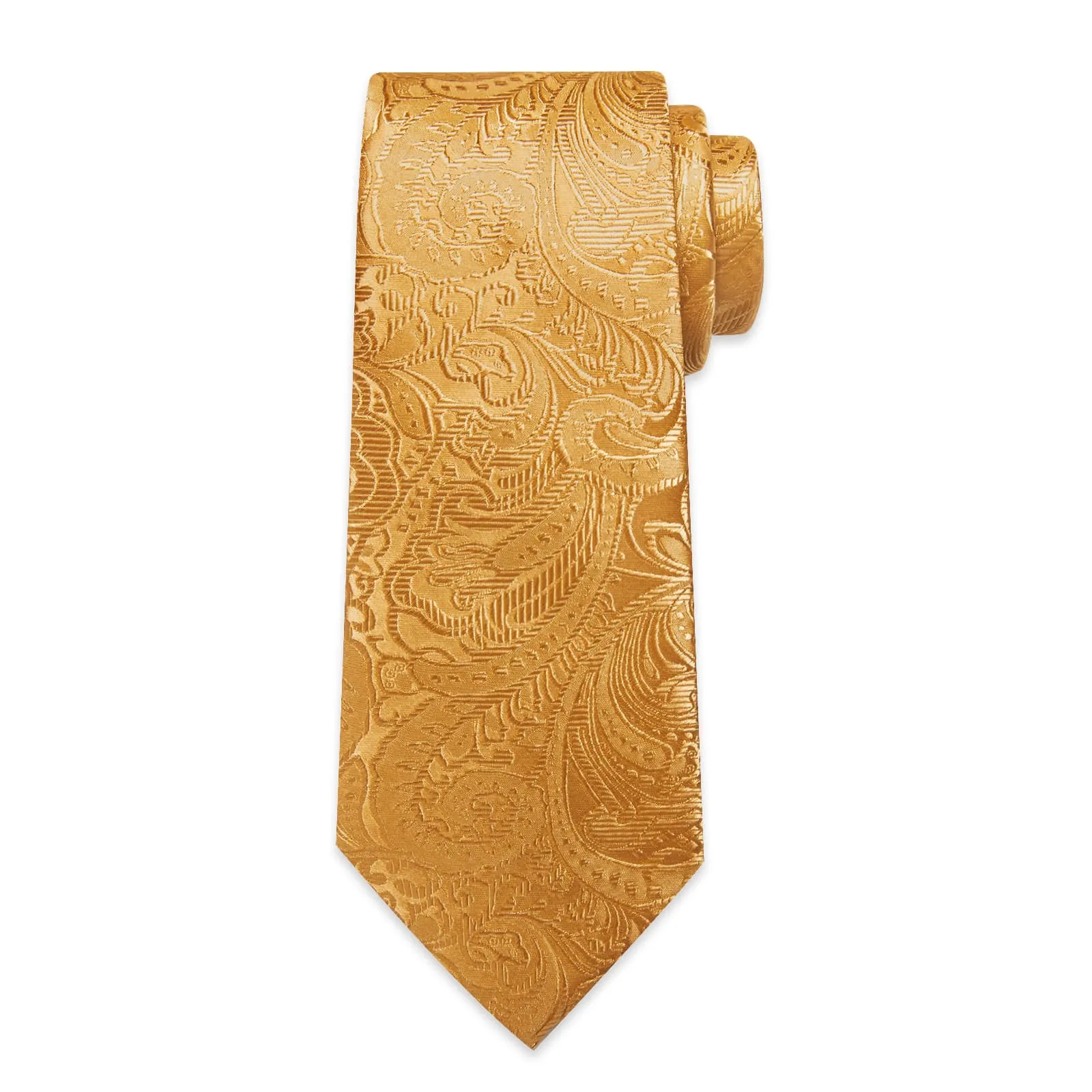 Ties2you Silk Tie Gold Paisley Mens Necktie Pocket Square Cufflinks Set sold by Ties2You product image thumbnail 5
