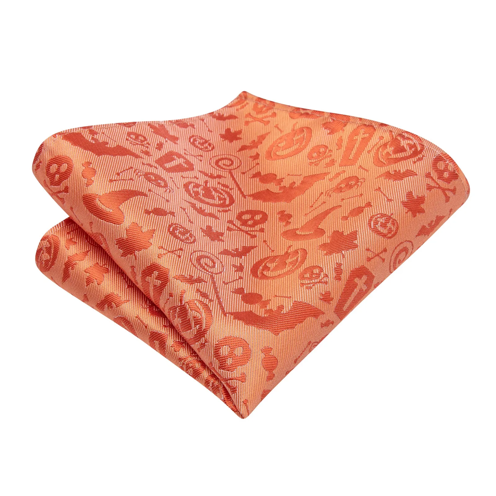 Ties2you Orange Pumpkin Halloween Necktie Pocket Square Cufflinks Set sold by Ties2You product image thumbnail 3