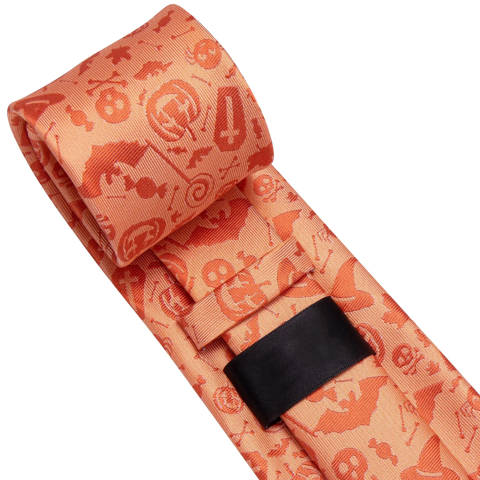 Ties2you Orange Pumpkin Halloween Necktie Pocket Square Cufflinks Set sold by Ties2You product image thumbnail 4