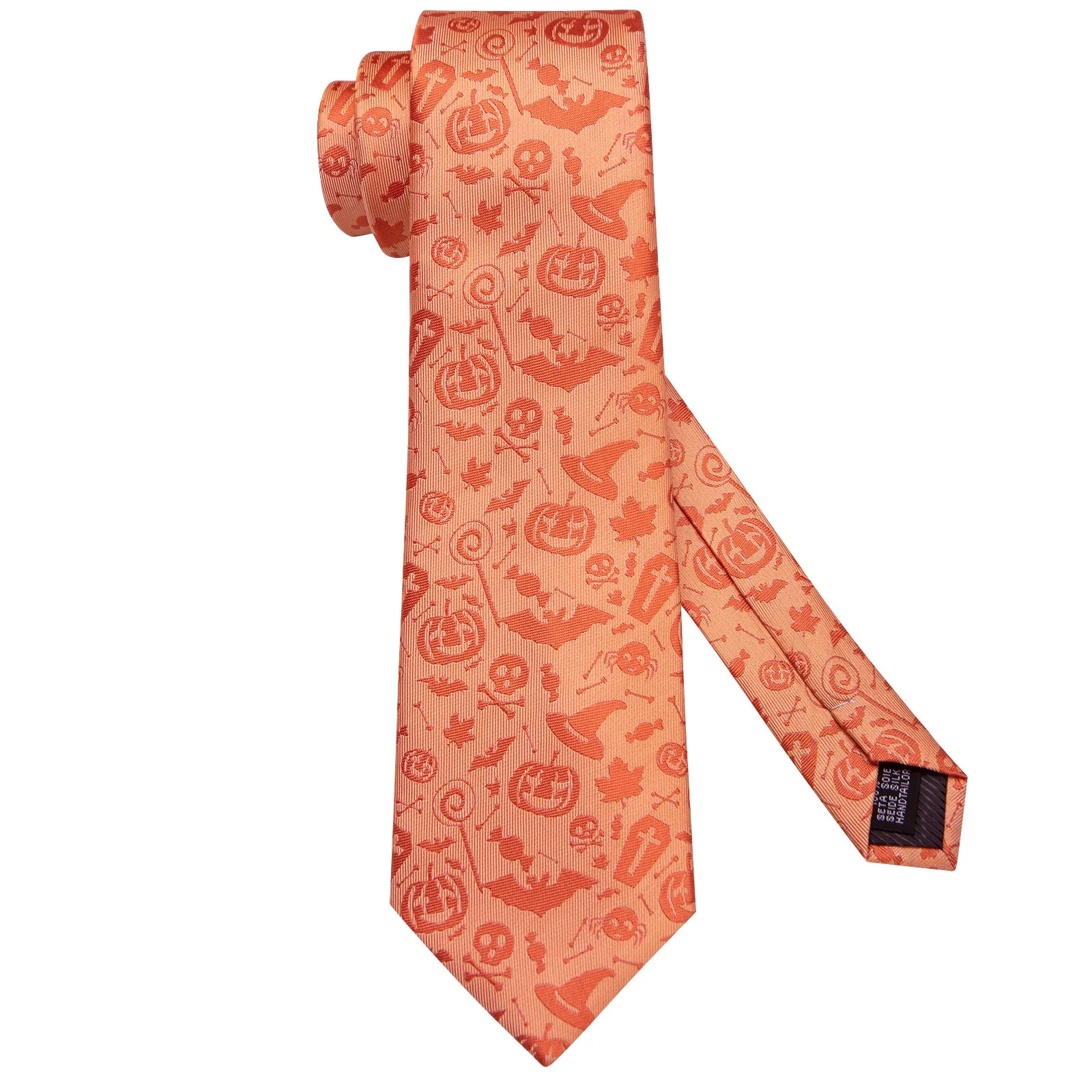 Ties2you Orange Pumpkin Halloween Necktie Pocket Square Cufflinks Set sold by Ties2You