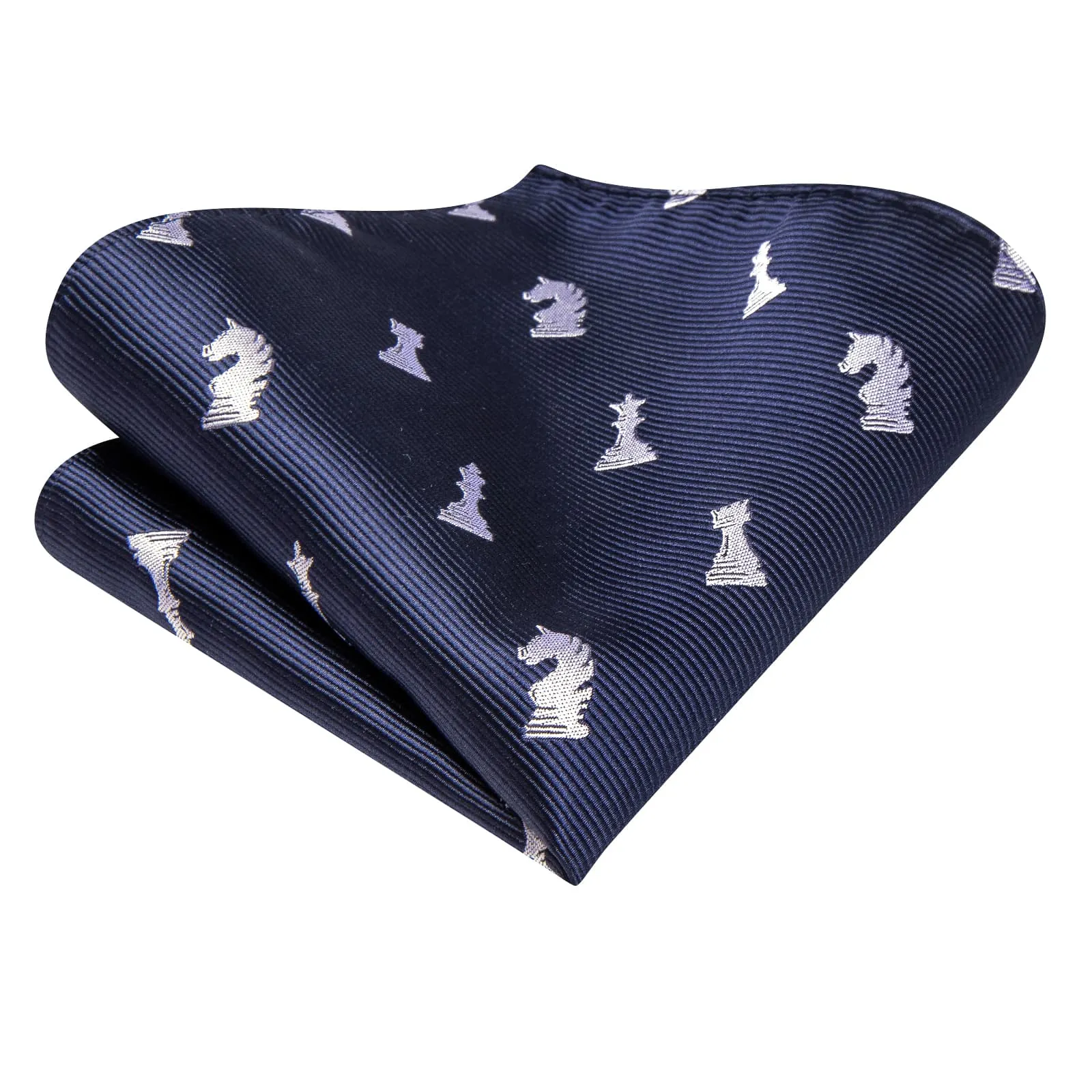 Ties2you Silk Tie Navy Blue Chess Game Pieces Novelty Mens Tie Pocket Square Cufflinks Set sold by Ties2You product image thumbnail 5