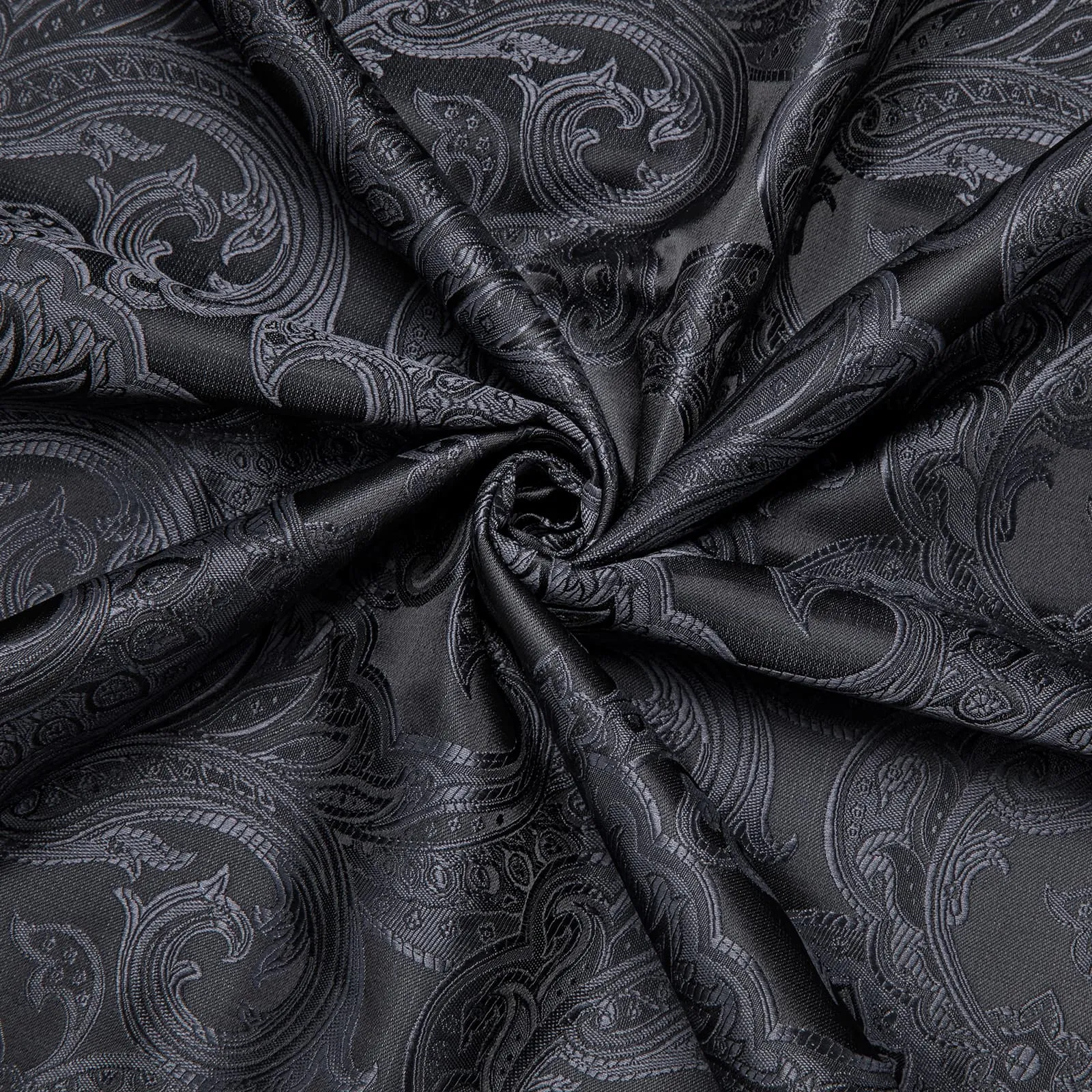 Ties2you Mens Black Casual Shirt Floral Silk Long Sleeve Button Down Shirts sold by Ties2You product image thumbnail 4