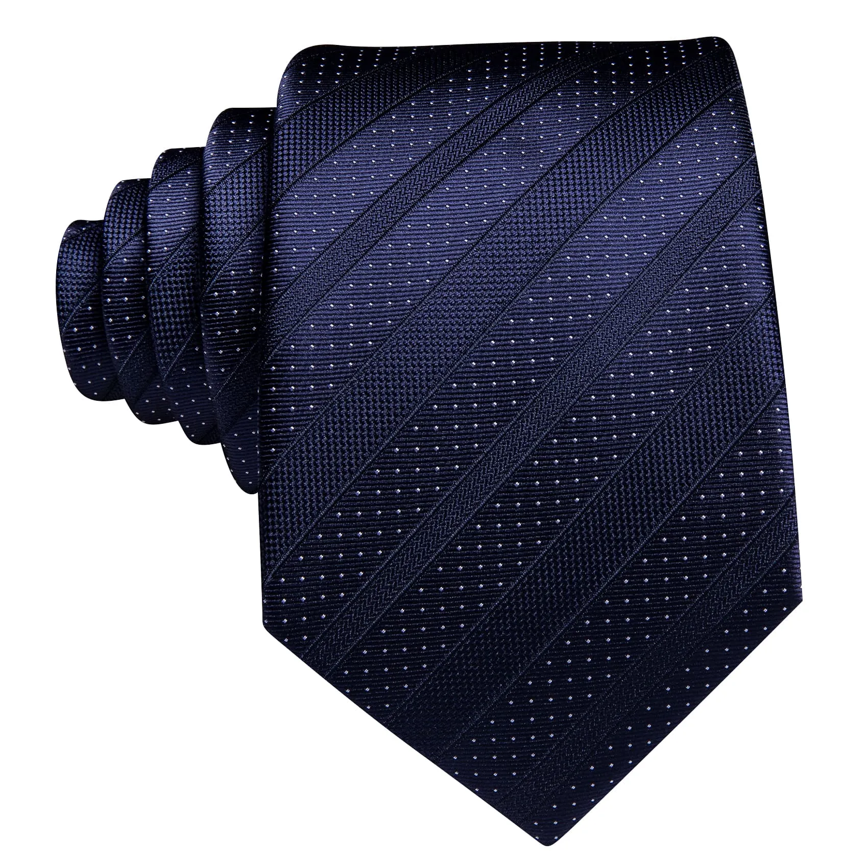 Ties2you Silk Necktie Prussian Blue Striped Pattern Mens Work Tie Set sold by Ties2You product image thumbnail 3