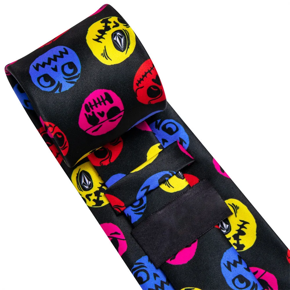 Halloween Necktie Skulls Novelty Men's Necktie Hanky Cufflinks Set sold by Ties2You product image thumbnail 4