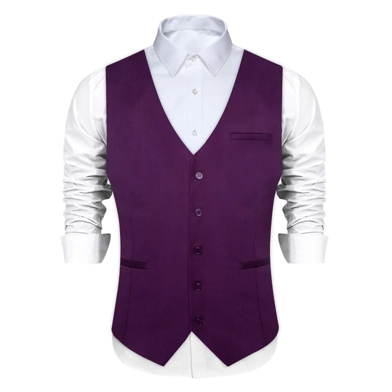 Ties2you Work Vest Palatinate Purple Solid Silk Dress Tuxedo Vest for Men sold by Ties2You