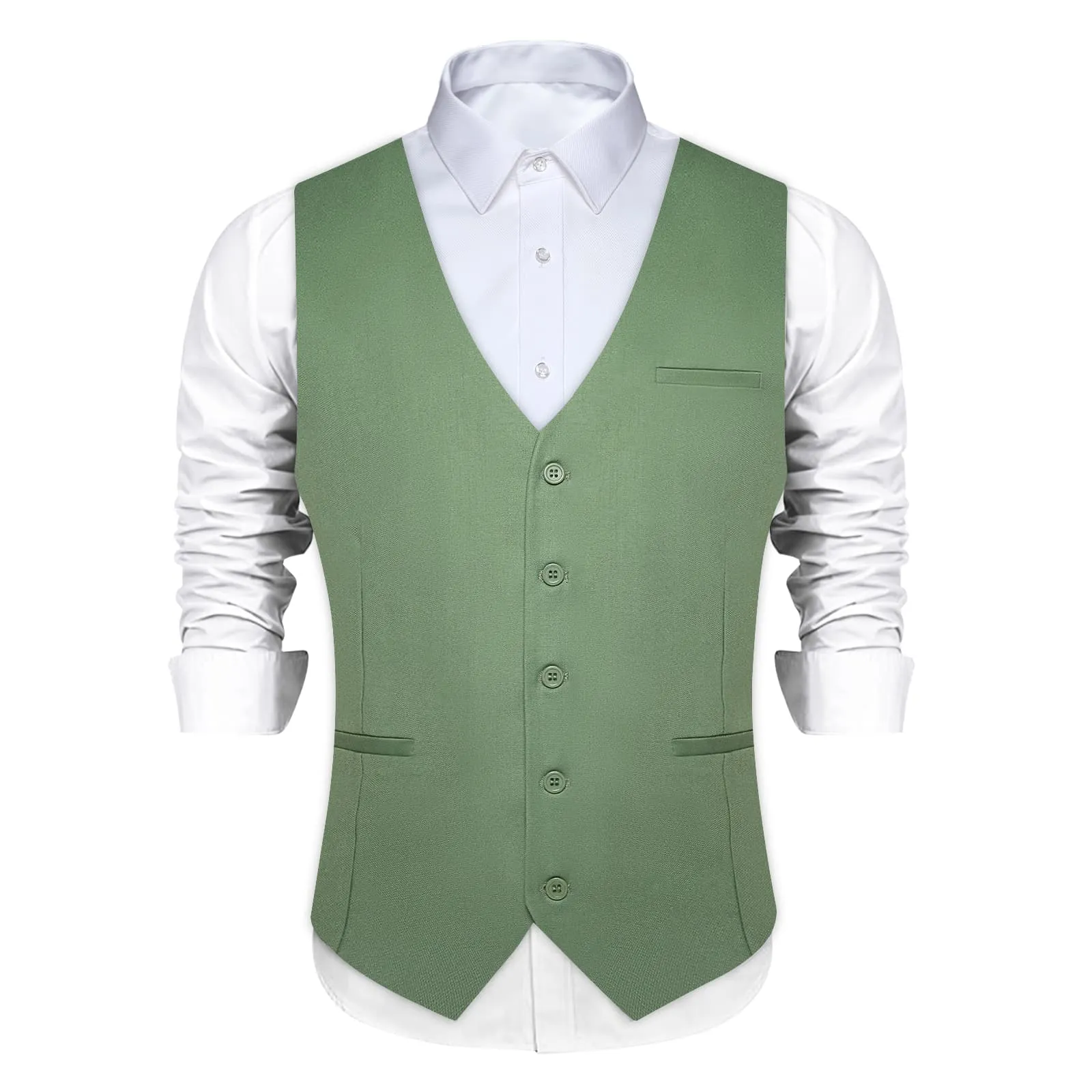 Ties2you Work Vest Asparagus Green Solid Silk Dress Tuxedo Vest for Men sold by Ties2You