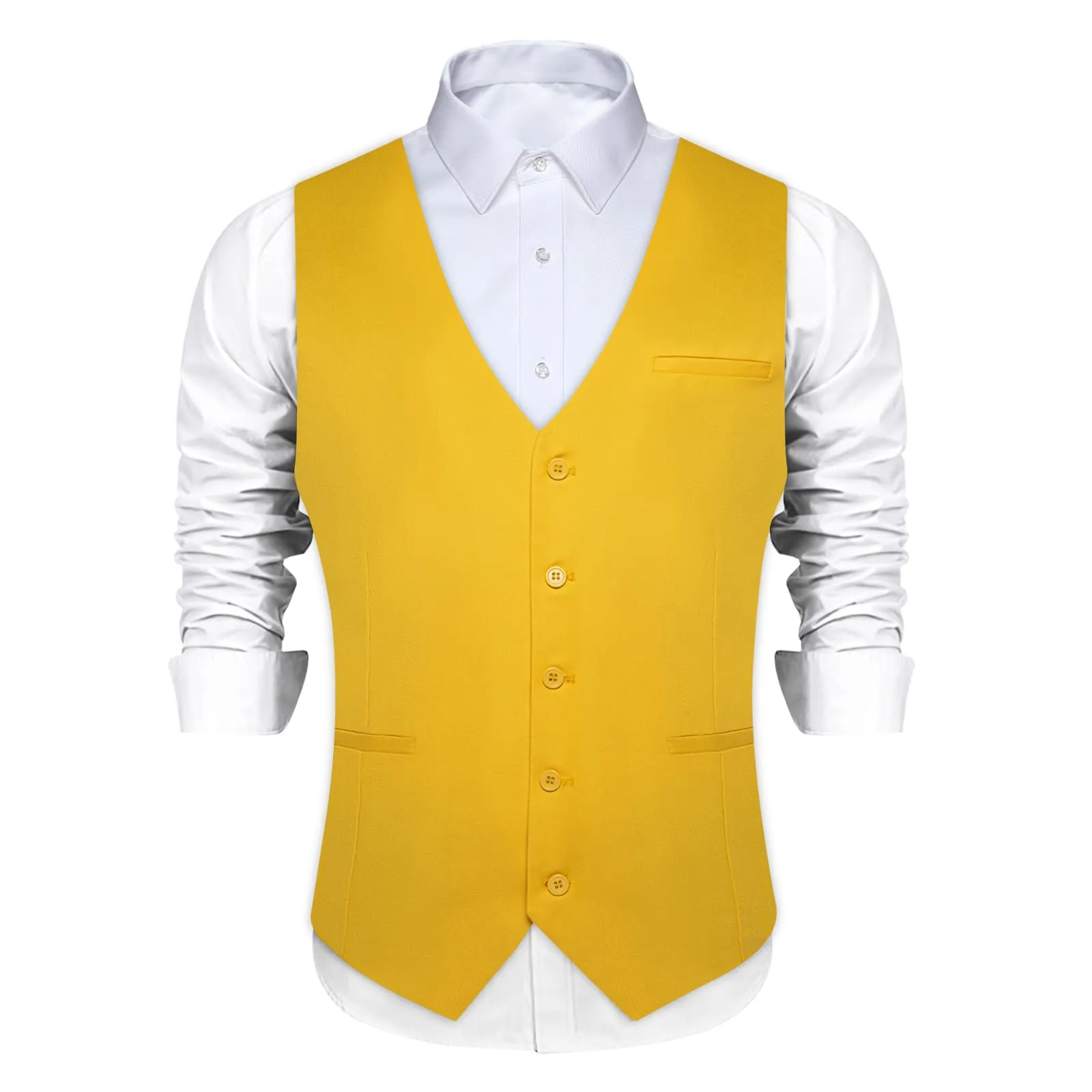 Ties2you Work Vest Saffron Yellow Solid Silk Mens Dress Tuxedo Vest for Business sold by Ties2You