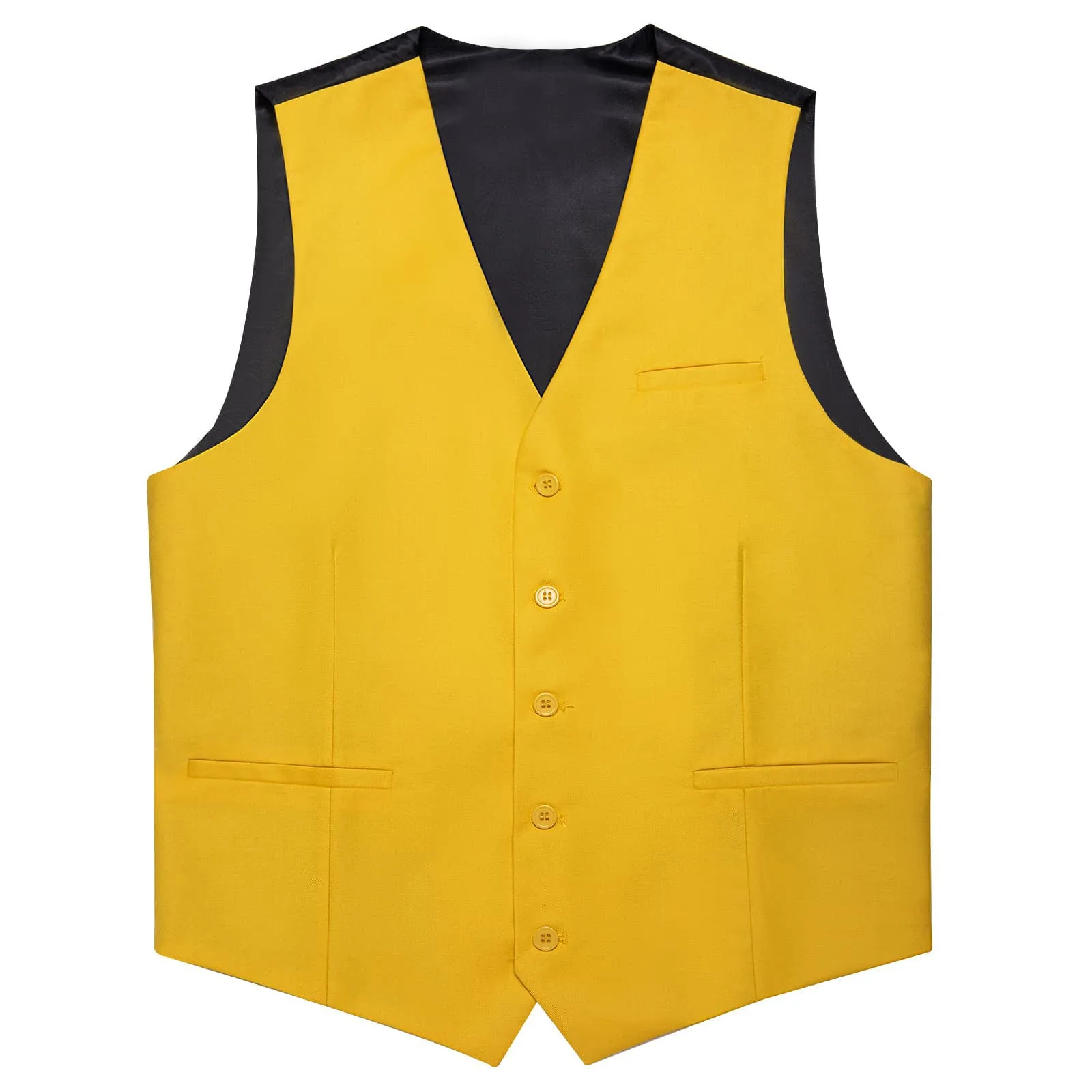 Ties2you Work Vest Saffron Yellow Solid Silk Mens Dress Tuxedo Vest for Business sold by Ties2You product image thumbnail 3