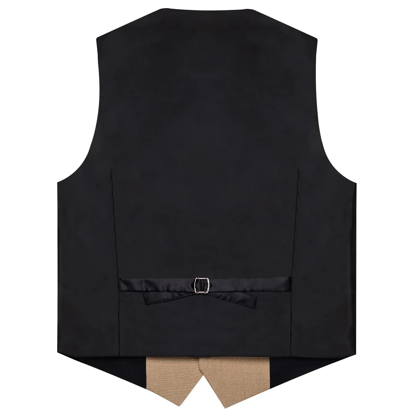 Ties2you Work Vest Pale Taupe Brown Solid Silk Mens Dress Tuxedo Vest for Business sold by Ties2You product image thumbnail 4