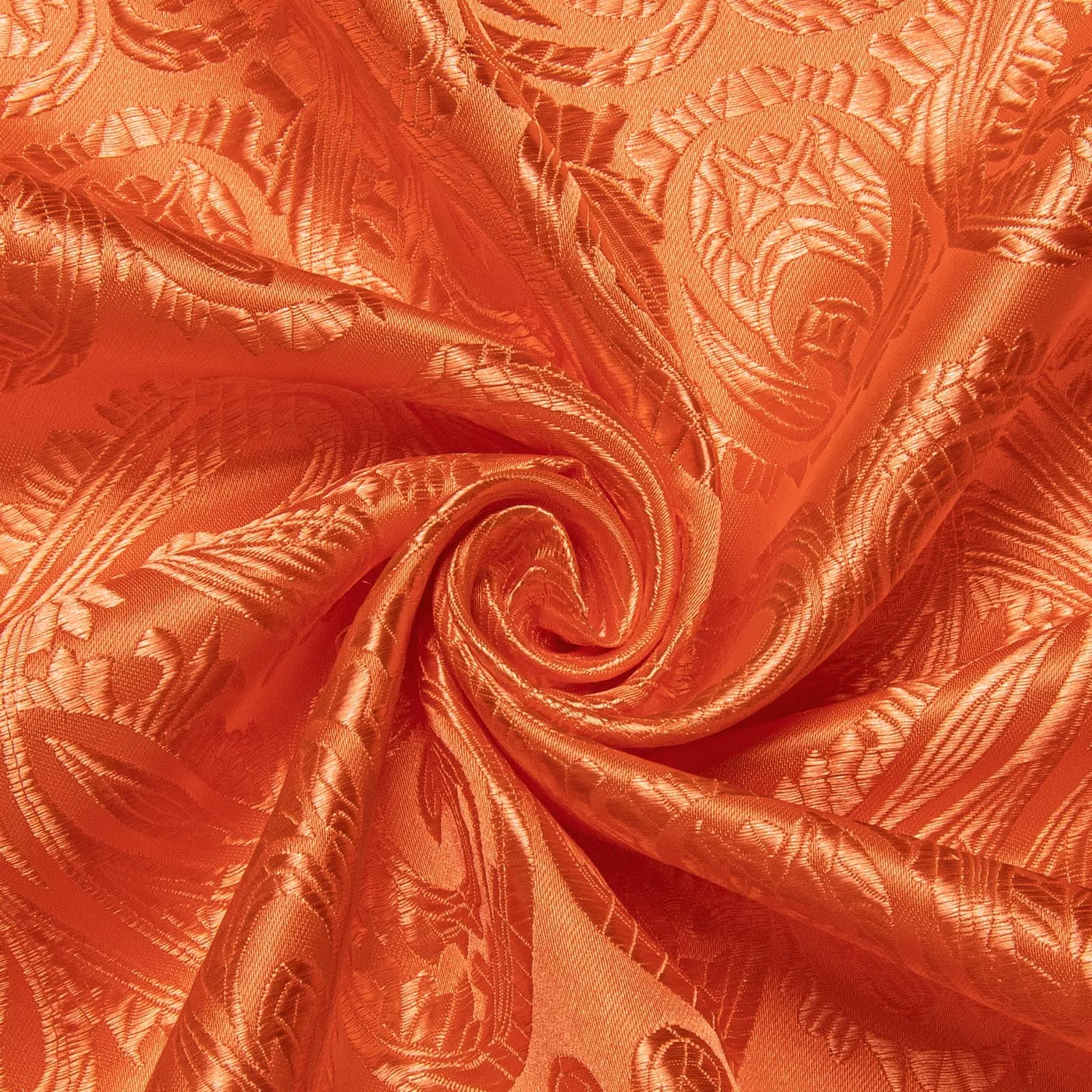 Ties2you Dress Shirt Flame Orange Paisley Long Sleeve Mens Silk Button Up Shirt sold by Ties2You product image thumbnail 4