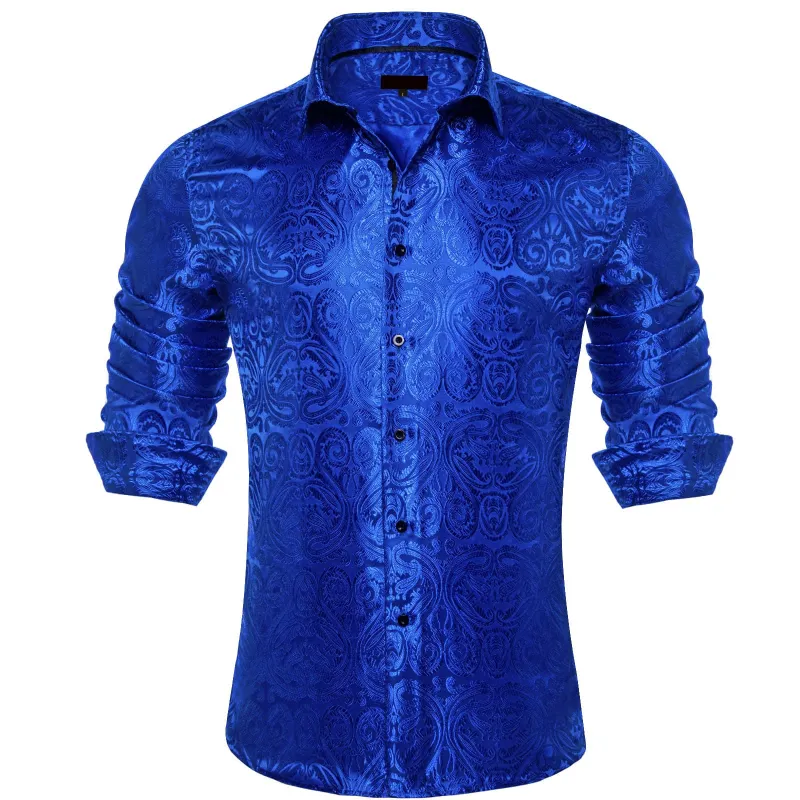 Ties2you Royal Blue Casual Shirt for Men Slim Fit Paisley Long Sleeve Button Down Shirt sold by Ties2You
