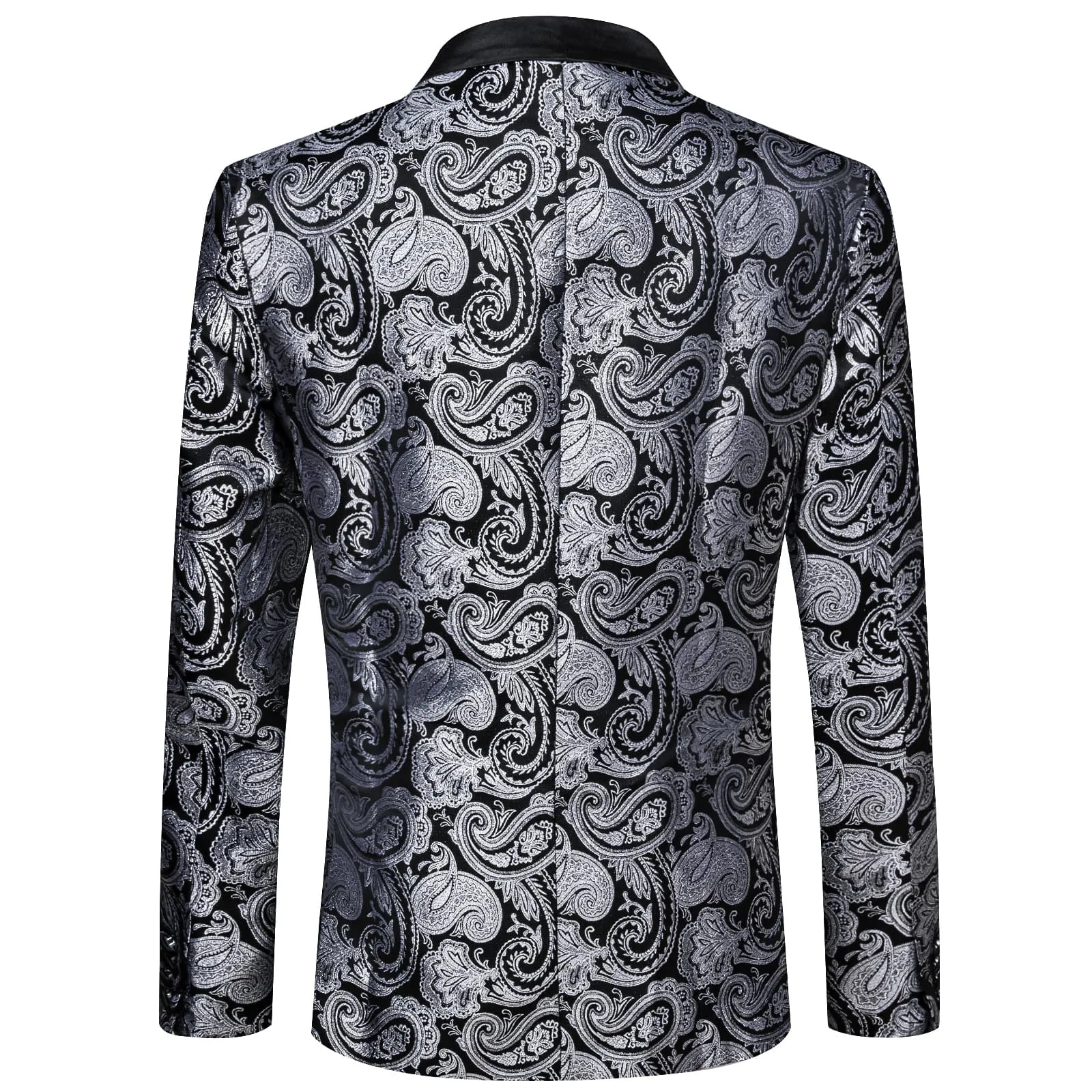 Ties2you Tuxedo Suit Silver Grey Paisley Shawl Collar Silk Dress Suit for Men Wedding sold by Ties2You product image thumbnail 4