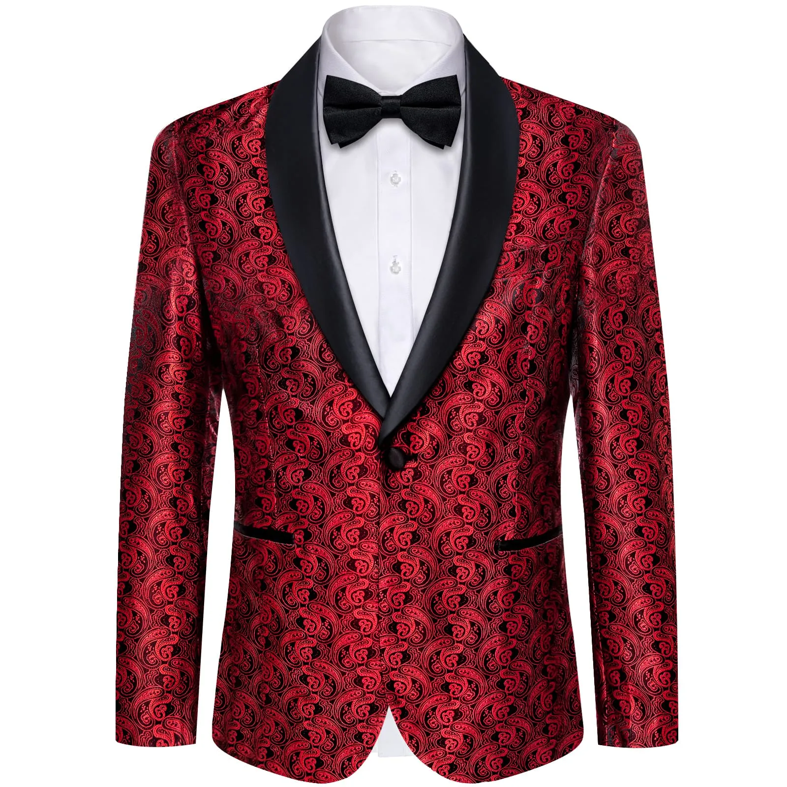 Ties2you Tuxedo Suit Pure Red Paisley Shawl Collar Silk Dress Suit for Men sold by Ties2You