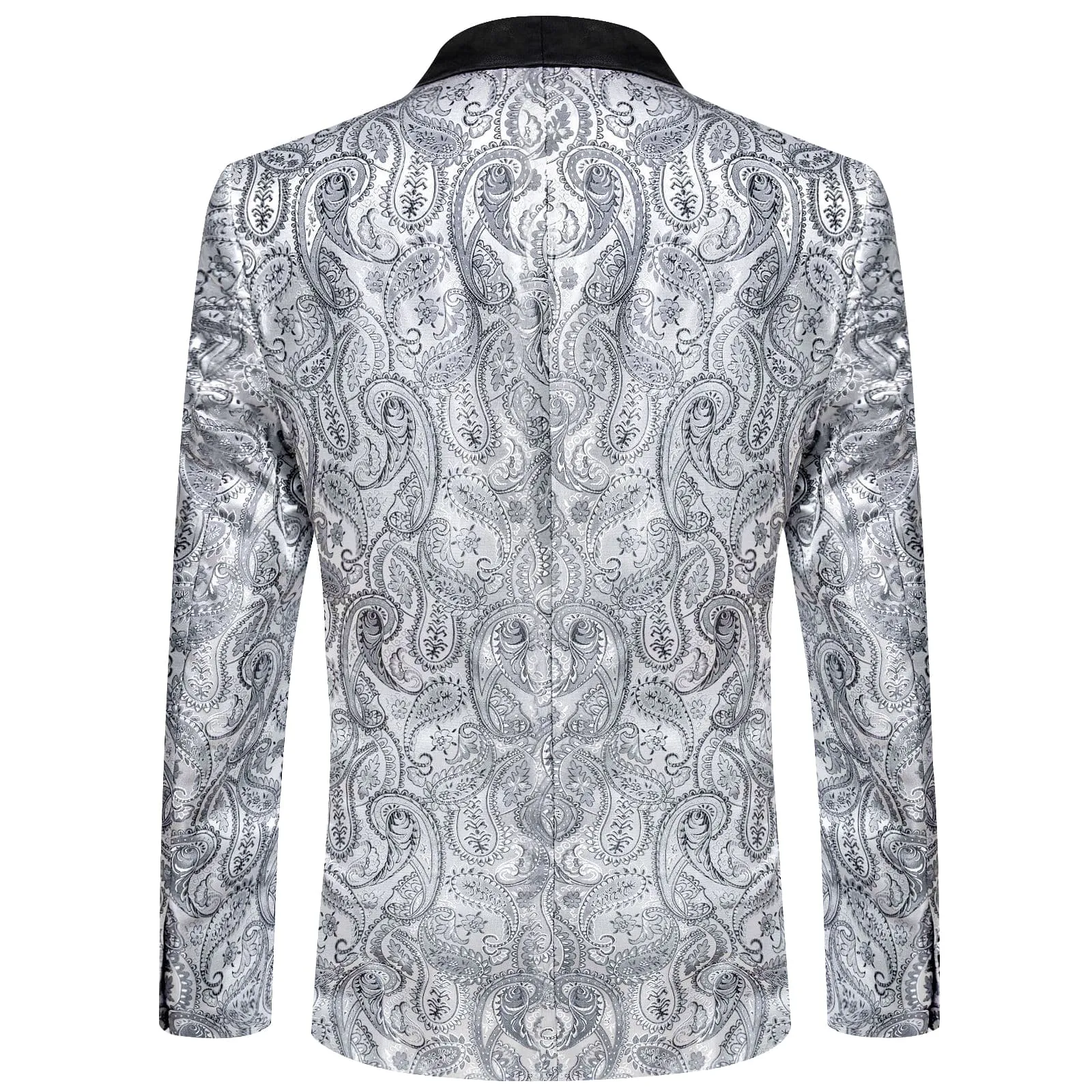 Ties2you Tuxedo Suit Smoke Grey Paisley Shawl Collar Silk Dress Suit for Men sold by Ties2You product image thumbnail 4