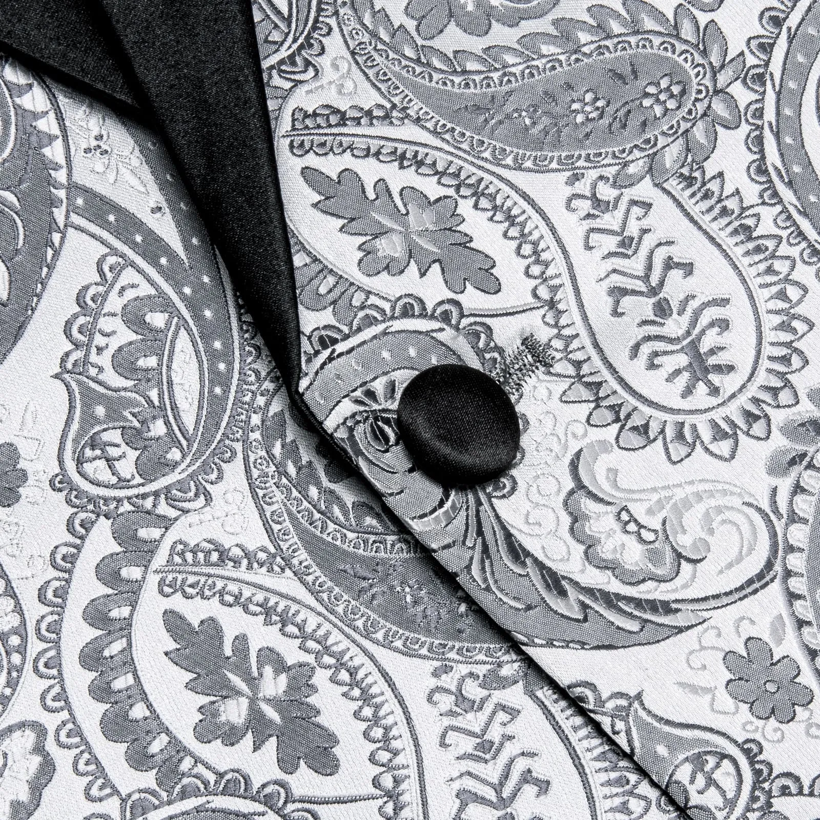 Ties2you Tuxedo Suit Smoke Grey Paisley Shawl Collar Silk Dress Suit for Men sold by Ties2You product image thumbnail 5