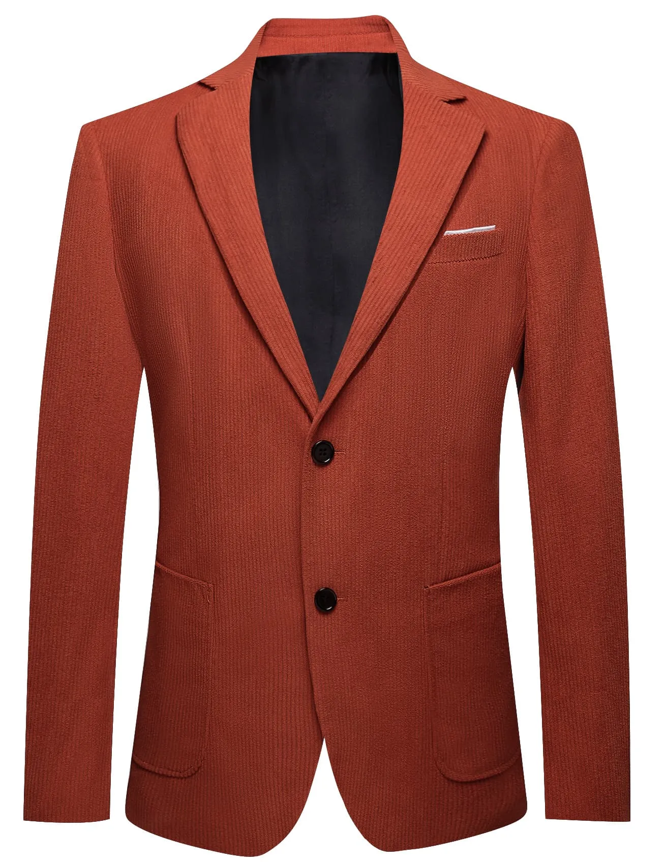 Ties2you Corduroy Suit Burnt Umber Red Striped 2 Button Dress Suit for Men sold by Ties2You product image thumbnail 2