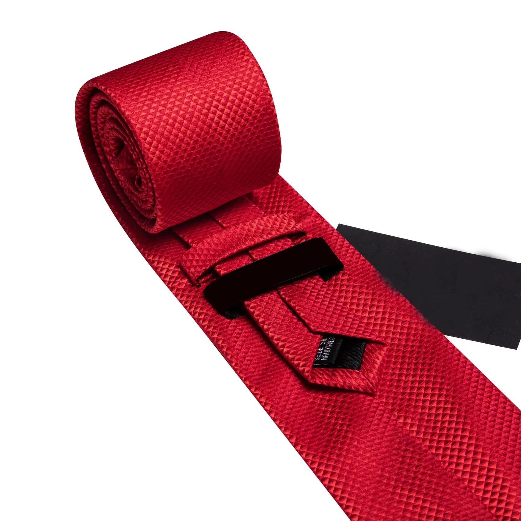 Ties2you Dress Tie Crimson Glory Red Novelty Silk Mens Formal Tie Pocket Square Cufflinks Set sold by Ties2You product image thumbnail 5