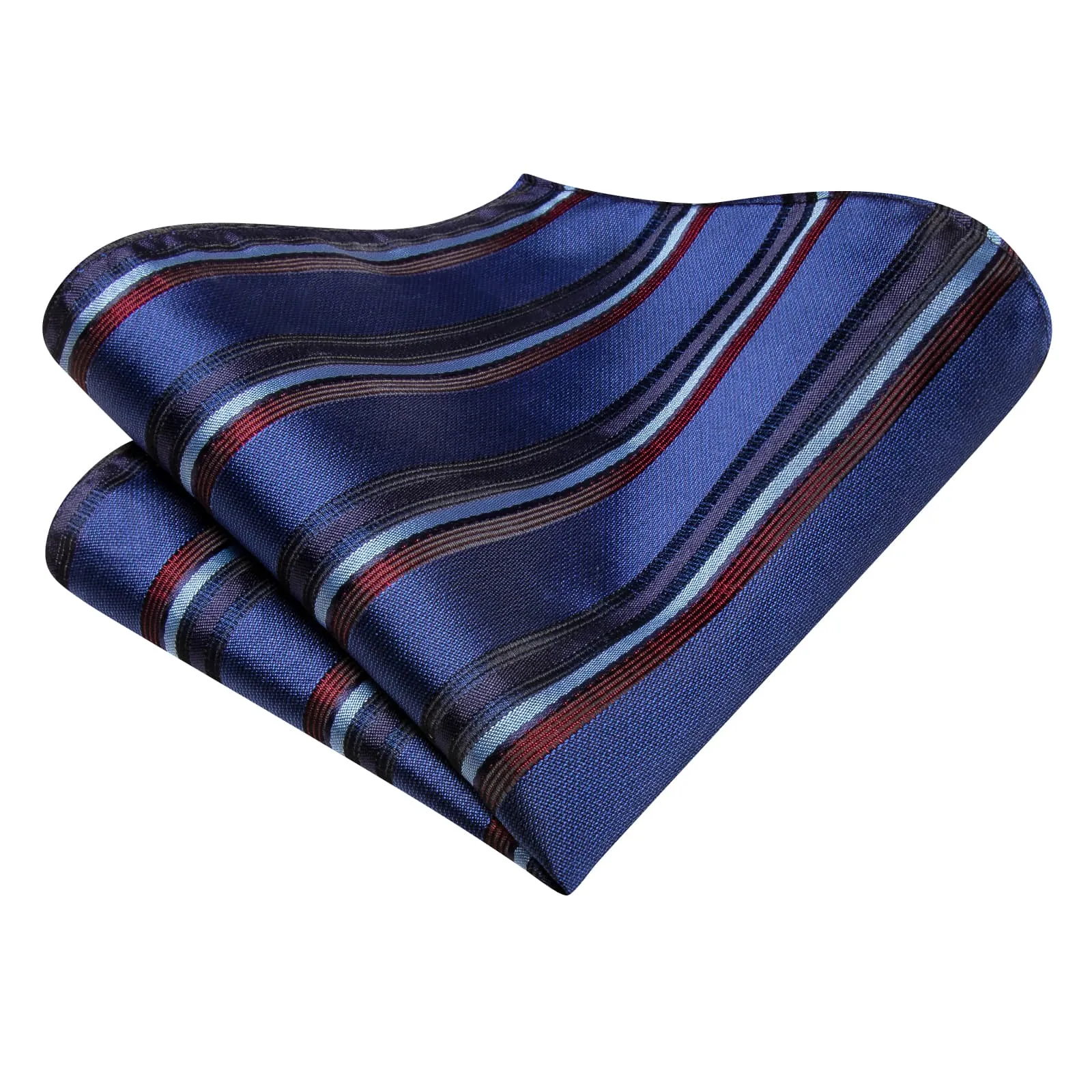 Ties2you Silk Tie Yale Blue Red Striped Mens Dress Tie Pocket Square Cufflinks Set for Formal sold by Ties2You product image thumbnail 5