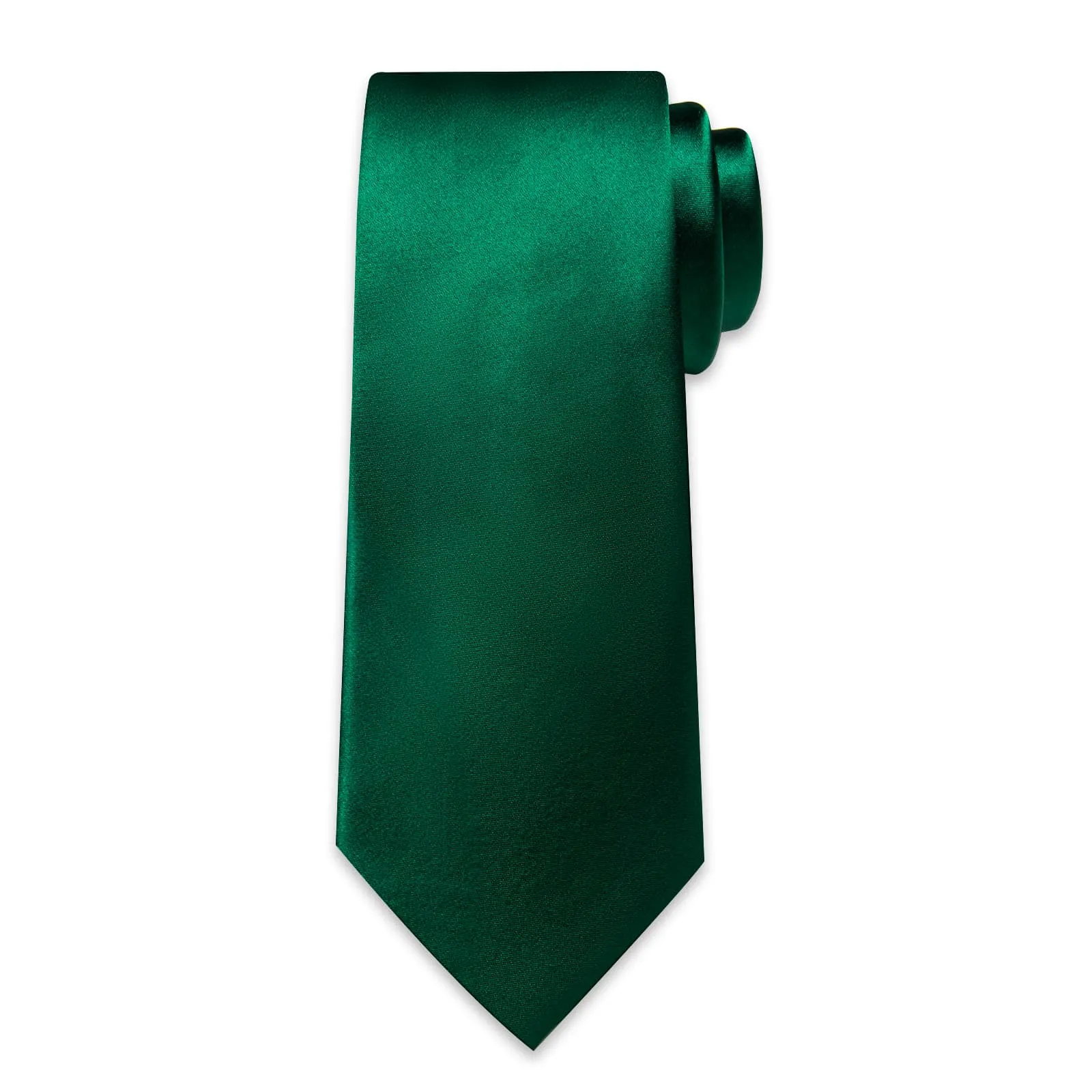 Ties2you Tie Top Business Solid Shining Silk Mens Forest Green Tie Handkerchief Cufflinks Set sold by Ties2You product image thumbnail 4