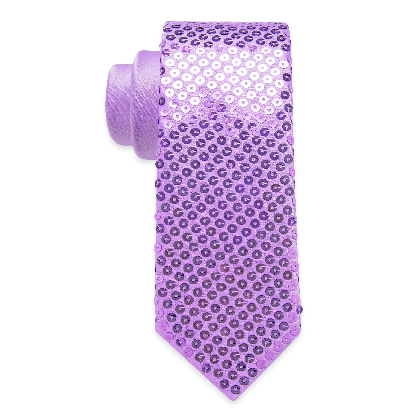 Ties2you Neck Tie Novelty Sequin Lilac Purple Mens Casual Tie Pocket Square Set for Party sold by Ties2You product image thumbnail 5