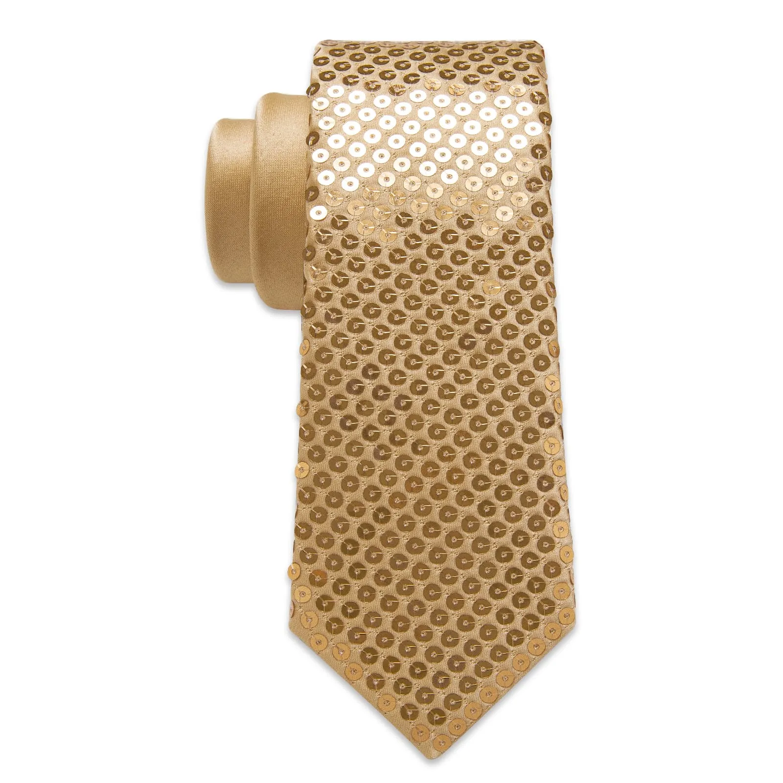 Ties2you Neck Tie Novelty Sequin Khaki Men's Tie Pocket Square Set for Wedding sold by Ties2You product image thumbnail 5