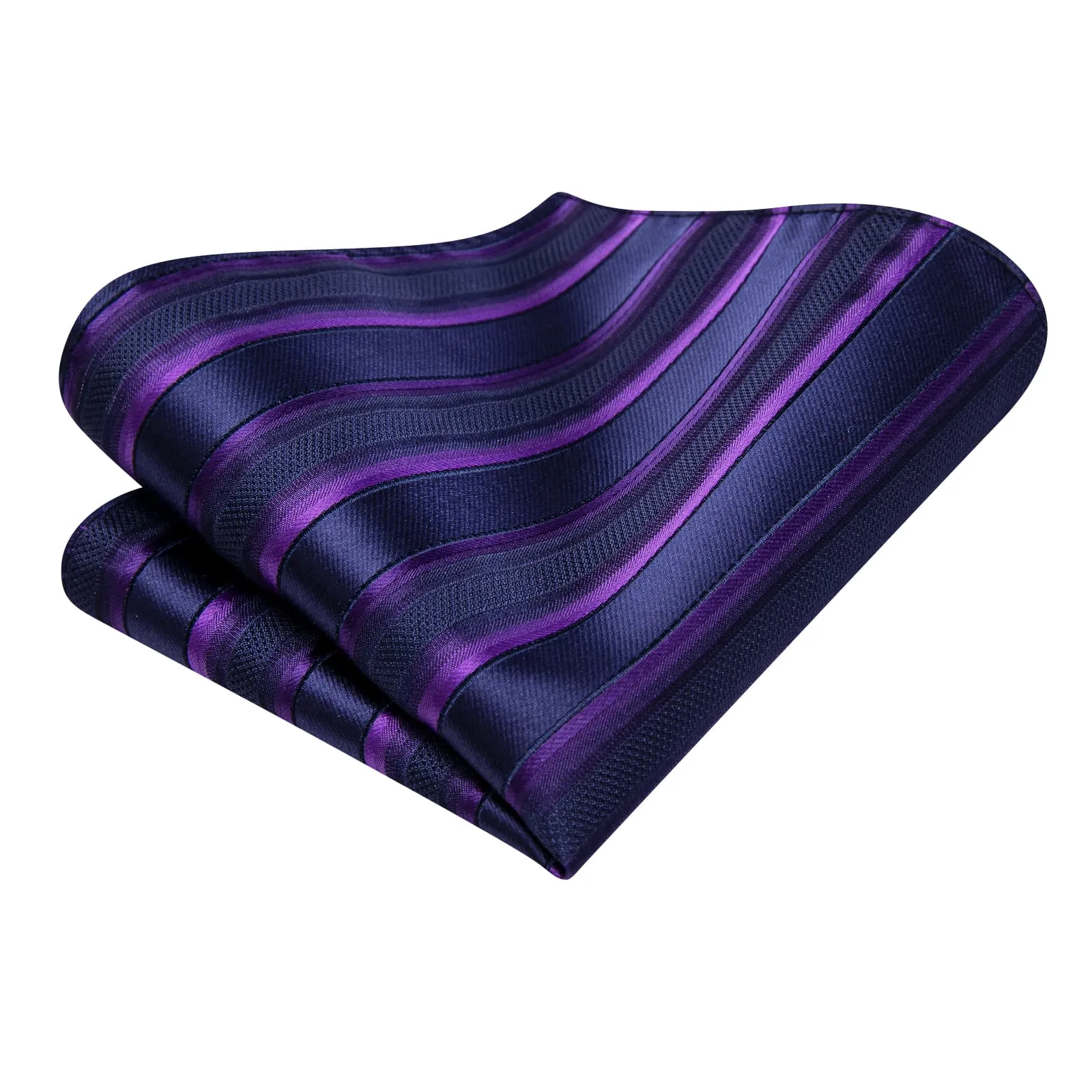 Ties2you Silk Ties Deep Purple Blue Striped Business Mens Tie Pocket Square Cufflinks Set sold by Ties2You product image thumbnail 5