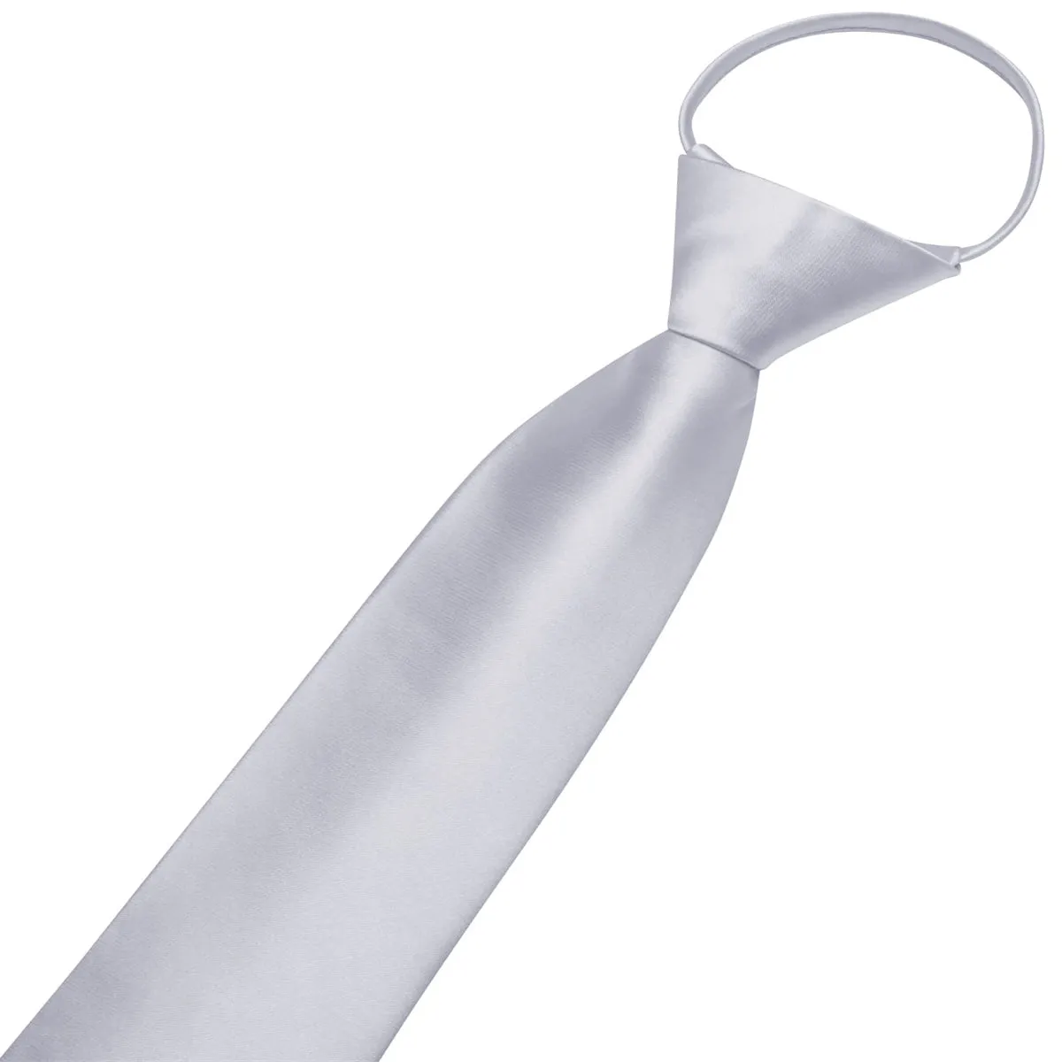 Ties2you Tie Top Cloud Grey Solid Silk Lazy Mens Business Easy-pull Work Dresses Tie Set sold by Ties2You product image thumbnail 4