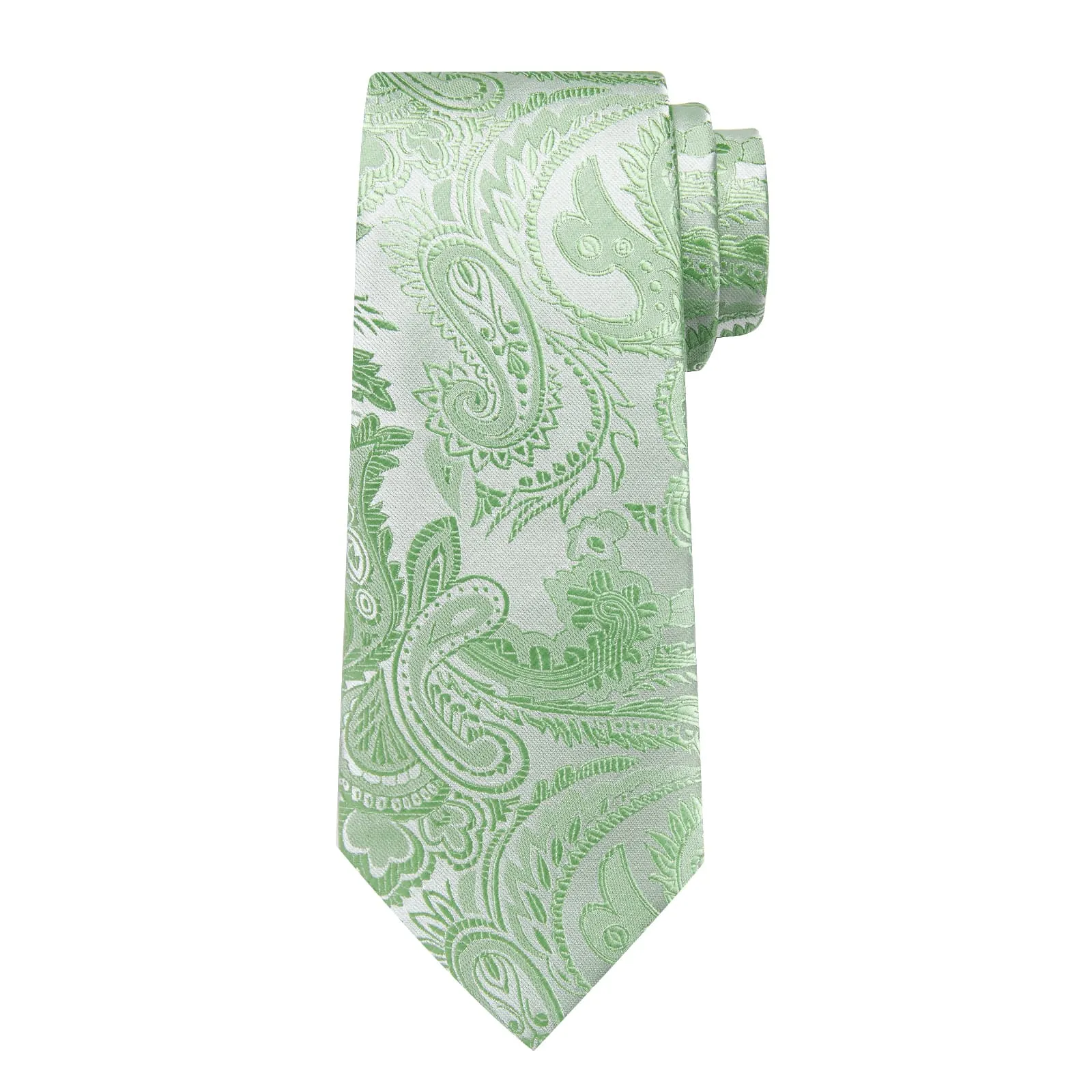 Ties2you Mens Ties Sage Green Paisley Silk Office Dress Tie Handkerchief Cufflinks Set sold by Ties2You product image thumbnail 4