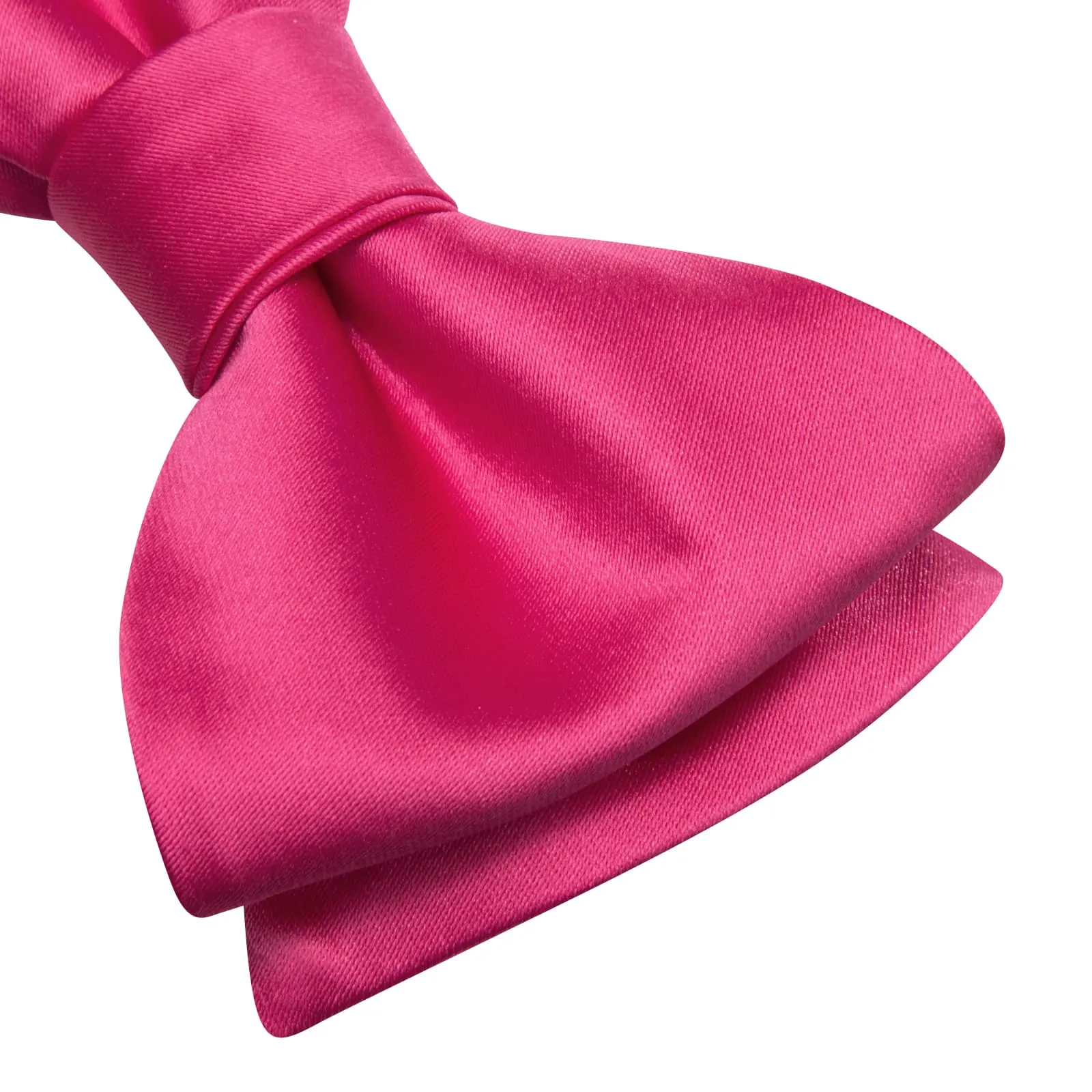 Ties2you Pink Bow Tie Magenta Solid Silk Mens Dress Self-tie Bowties Handkerchief Cufflinks Set sold by Ties2You product image thumbnail 3