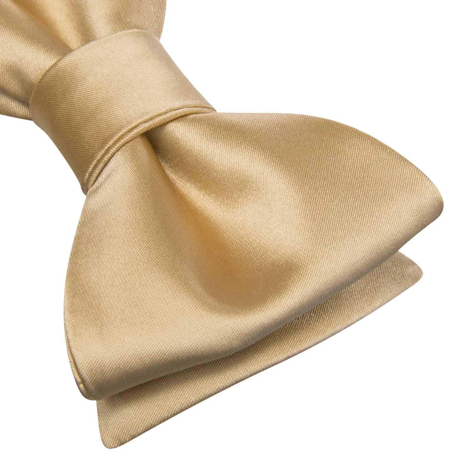 Ties2you Khaki Bow Tie Solid Silk Mens Dress Self-tie Bowties Pocket Square Cufflinks Set sold by Ties2You product image thumbnail 3