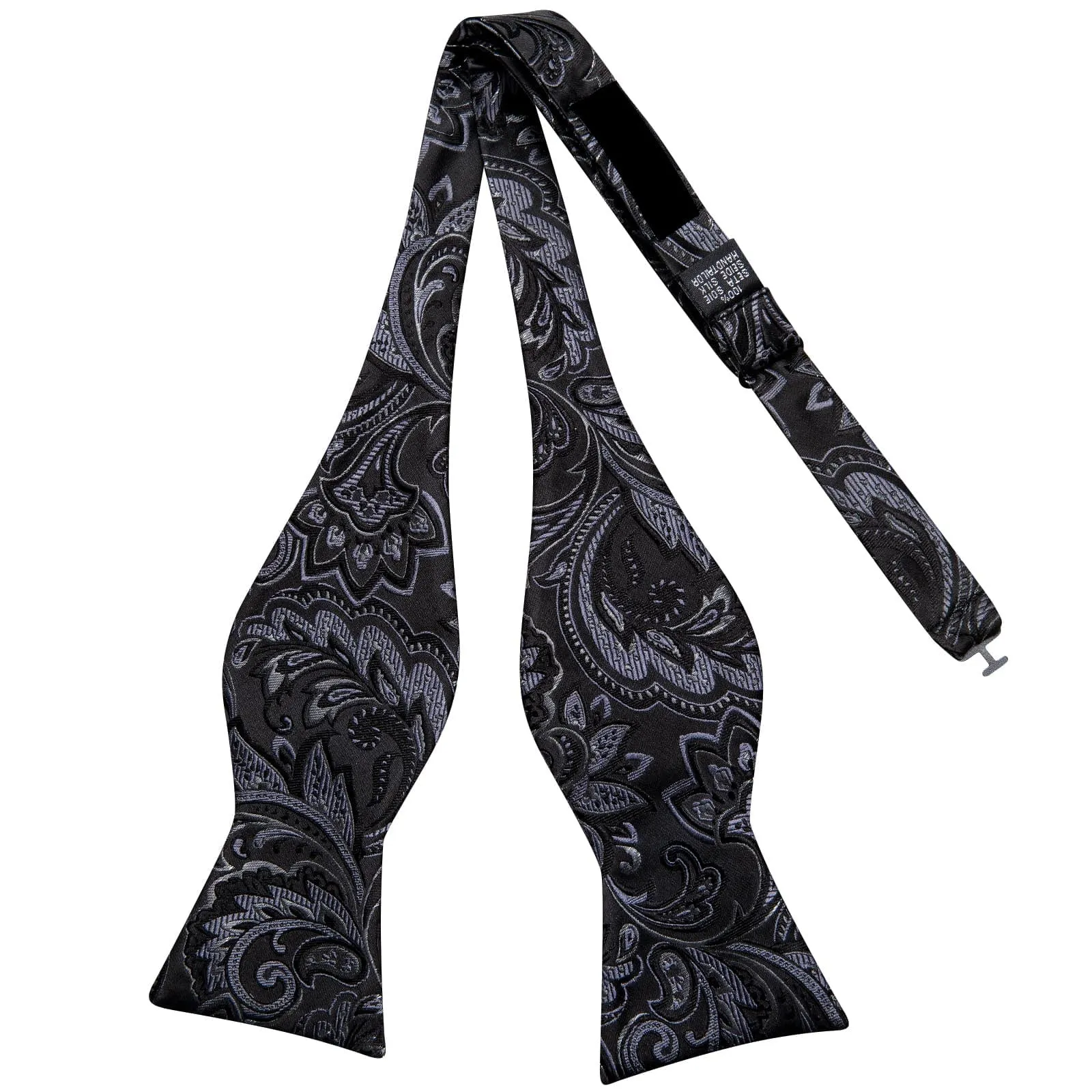 Ties2you Self-tie Bow Ties Black Floral Silk Mens Tuxedo Bowtie Set for Wedding sold by Ties2You product image thumbnail 4