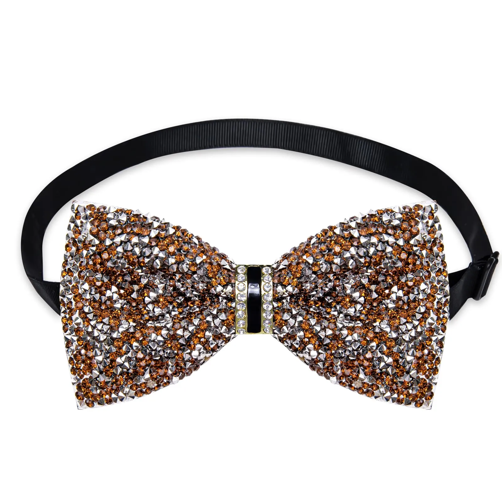 Ties2you Imitated Crystal Bowtie Golden Silver Rhinestones Men's Pre Tied Bow Ties For Wedding Party sold by Ties2You product image thumbnail 3