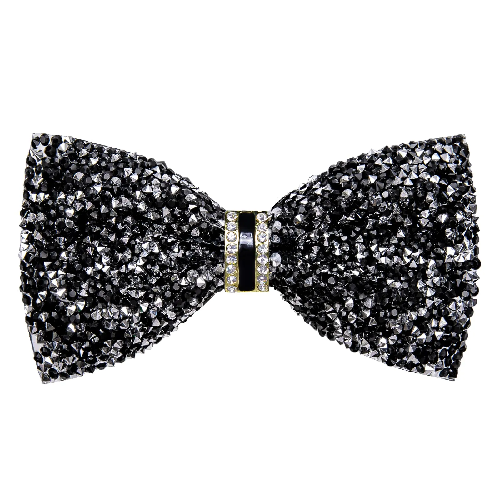 Ties2you Imitated Crystal Bowtie Black Silver Rhinestones Men's Pre Tied Bow Ties For Wedding Party sold by Ties2You product image thumbnail 4