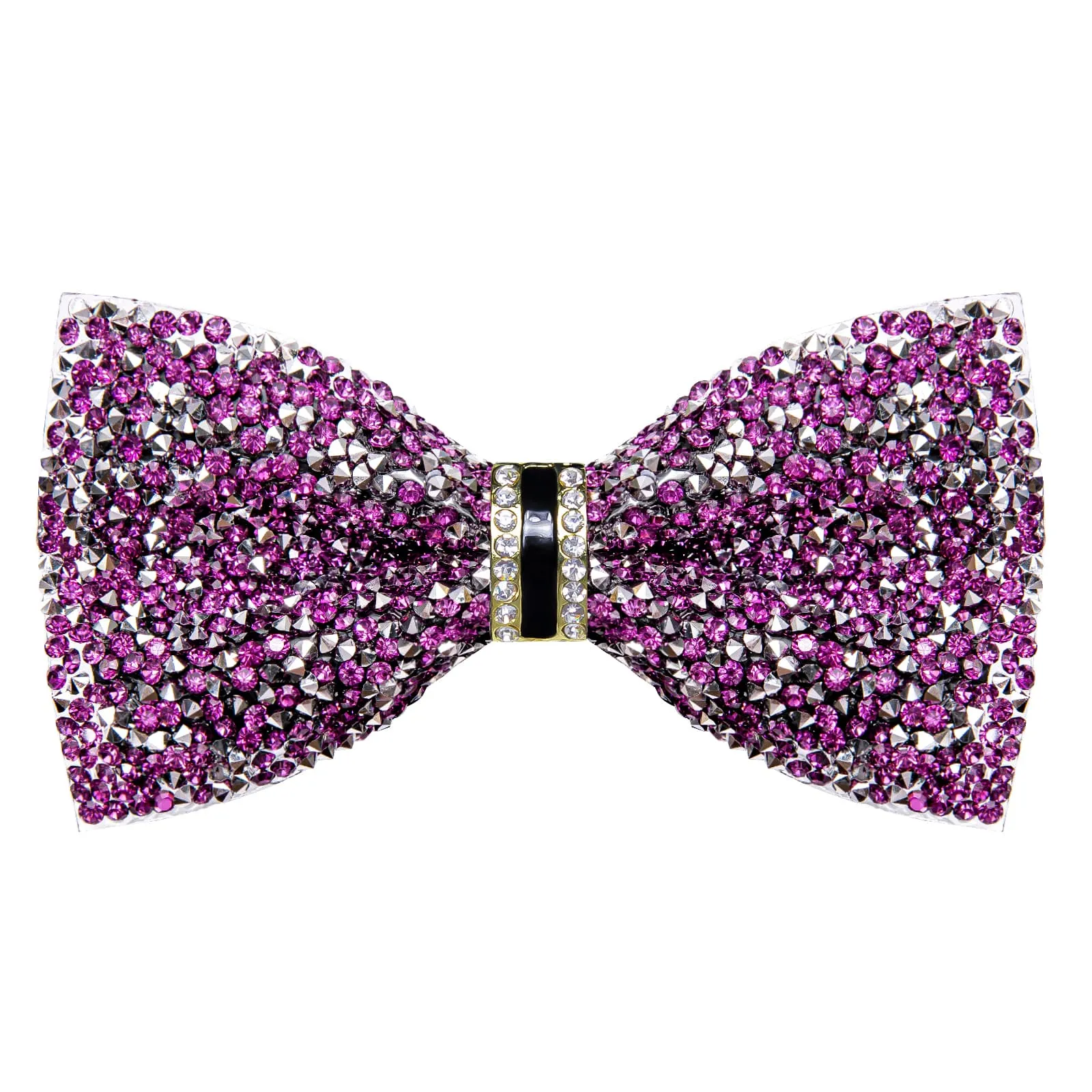 Ties2you Imitated Crystal Bowtie Violet Purple Silver Rhinestones Men's Pre Tied Bow Ties For Party Dresses sold by Ties2You product image thumbnail 4
