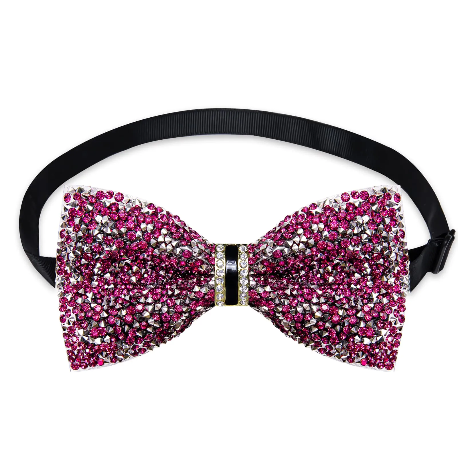 Ties2you Imitated Crystal Bowtie Deep Purple Silver Rhinestones Men's Pre Tied Bow Ties For Party Dresses sold by Ties2You product image thumbnail 3