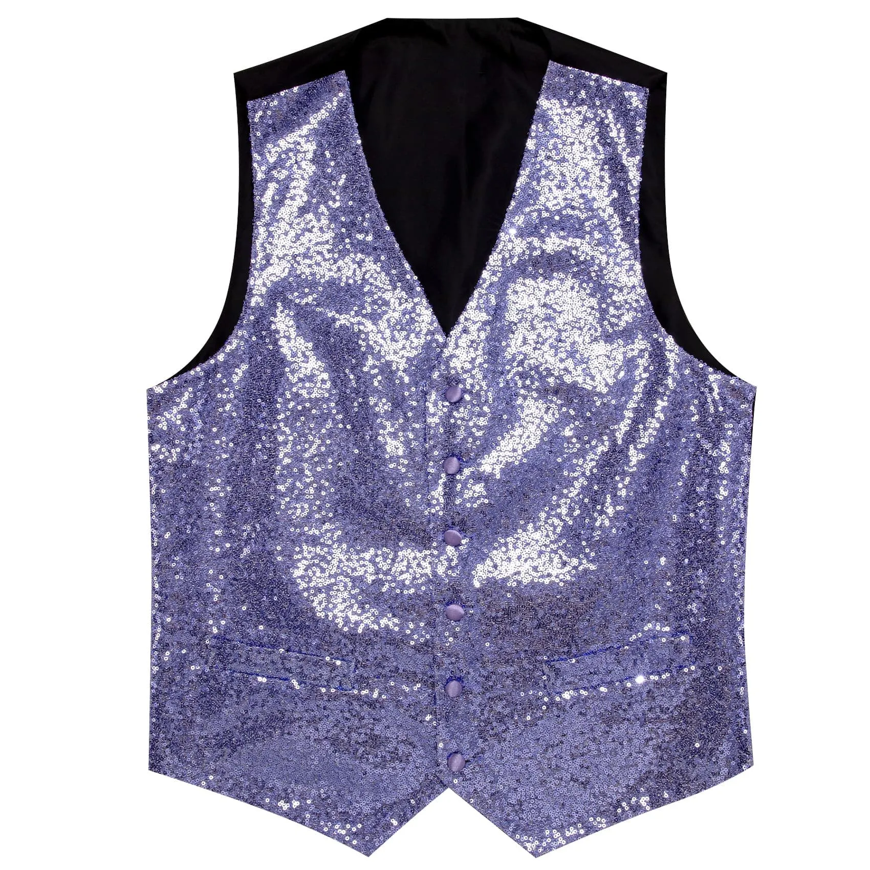 Ties2you Periwinkle Purple Vest Novelty Sequins Mens Vest Bow Tie Set sold by Ties2You product image thumbnail 4