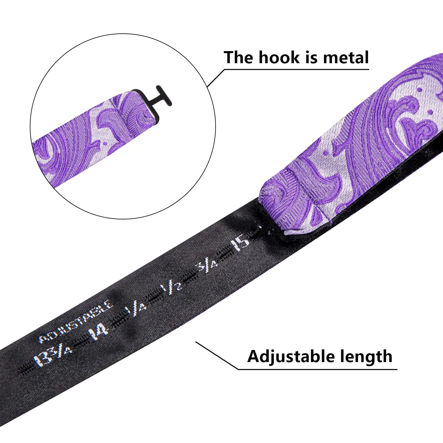 Ties2you Self-tie Bow Ties Orchid Purple Floral Mens Silk Bowtie Pocket Square Cufflinks Set sold by Ties2You product image thumbnail 5