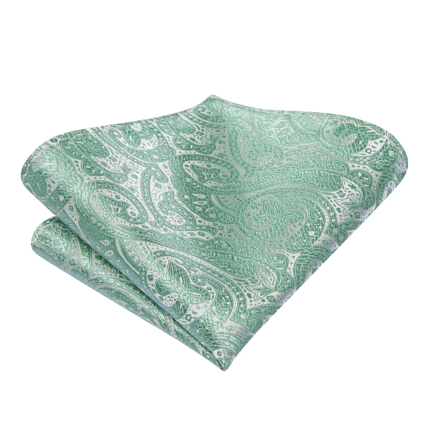 Ties2you Self-tie Bow Ties Pistachio Color Green Paisley Silk Mens Bowtie Set for Tuxedo sold by Ties2You product image thumbnail 4