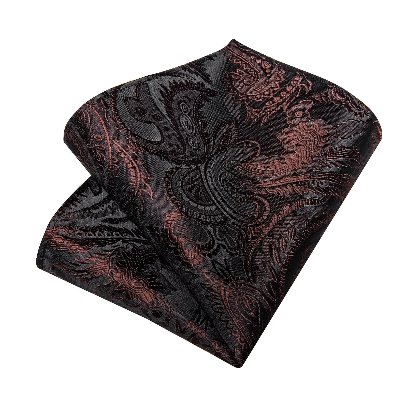 Ties2you Formal Ties Pecan Brown Paisley Silk Mens Tie Hanky Cufflinks Set for Tuxedo Dress sold by Ties2You product image thumbnail 5