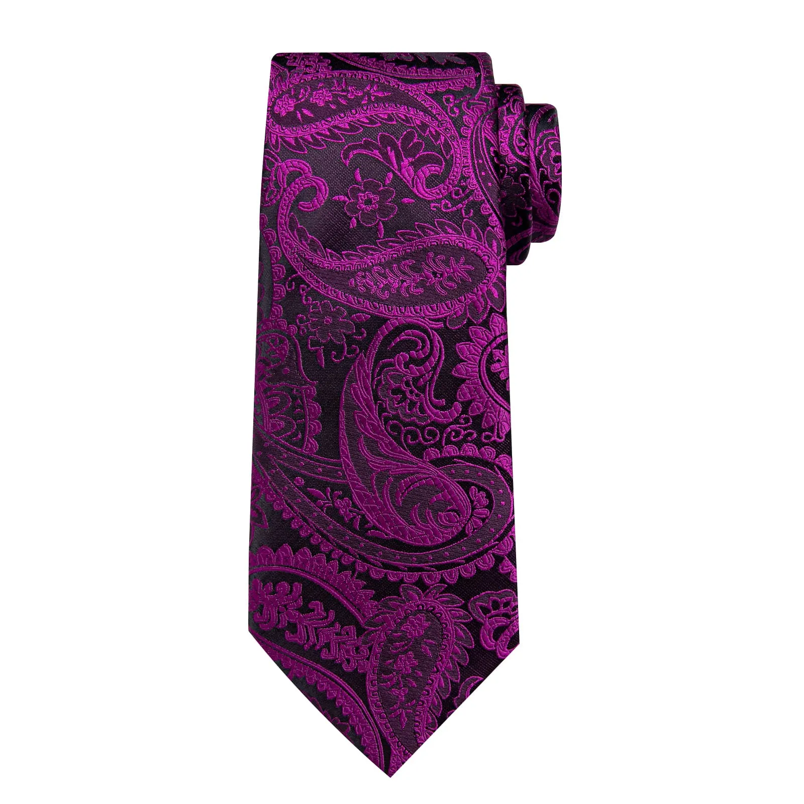 Ties2you Formal Ties Orchid Purple Paisley Silk Mens Tie Hanky Cufflinks Set for Tuxedo Dress sold by Ties2You product image thumbnail 4