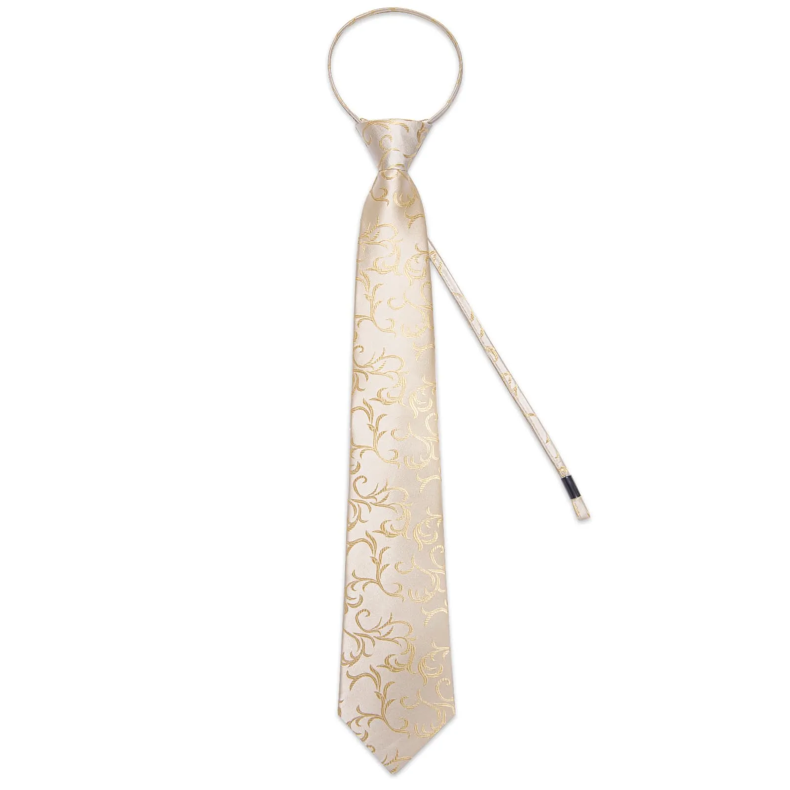 Ties2you Bucket Tie Champagne Floral Lazy Men's Silk Tie Handkerchief Cufflinks Set sold by Ties2You product image thumbnail 4