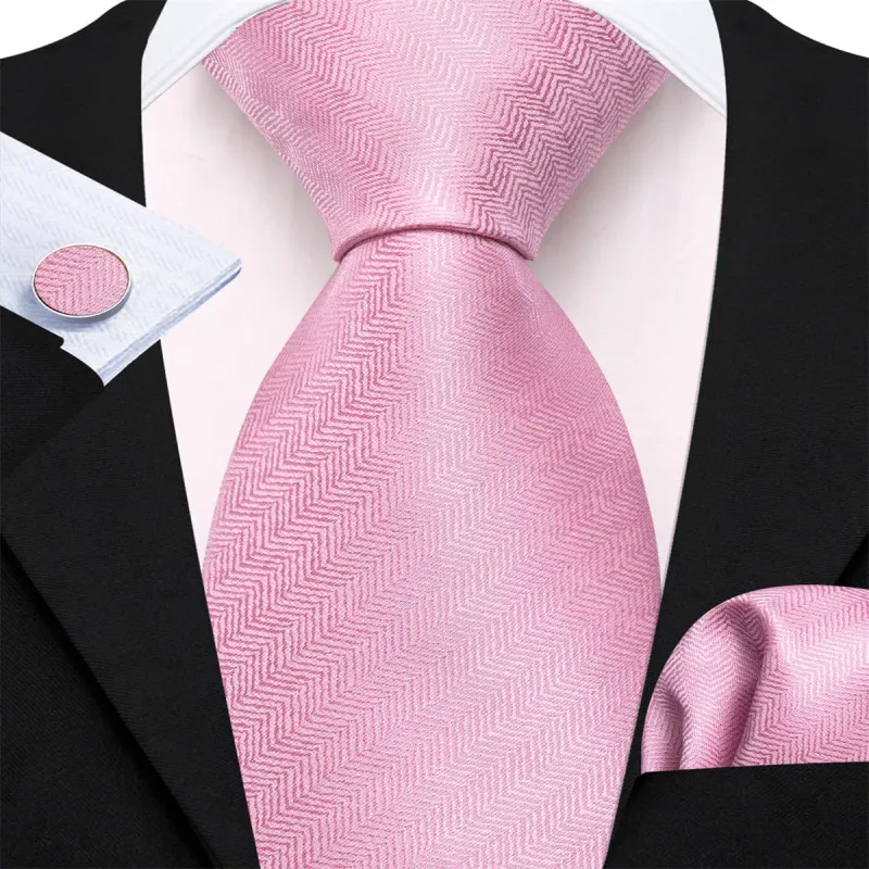 Ties2you Silk Tie Blush Pink Striped Mens Tie Hanky Cufflinks Set Wedding sold by Ties2You