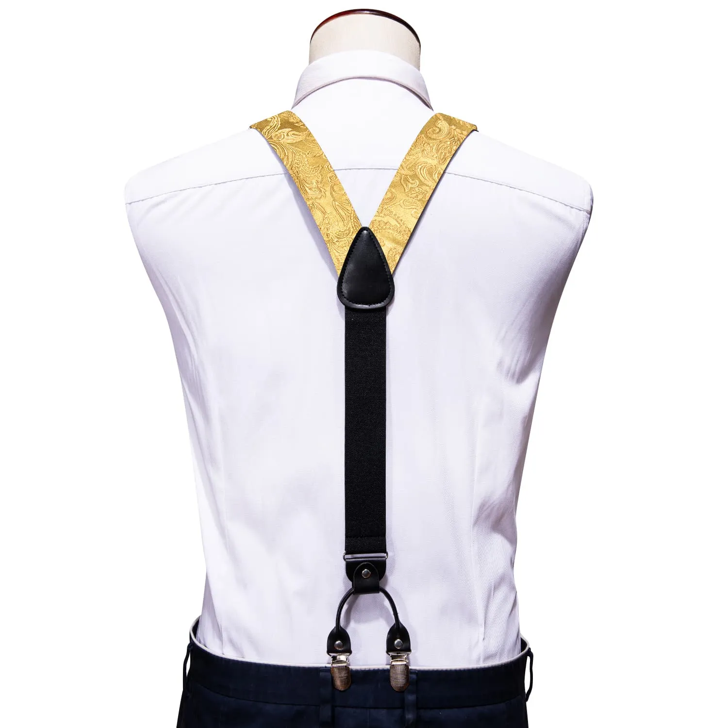 Ties2you Suspenders for Men Yellow Floral Y Back Brace Clip-on Suspender Bow Tie Set sold by Ties2You product image thumbnail 3