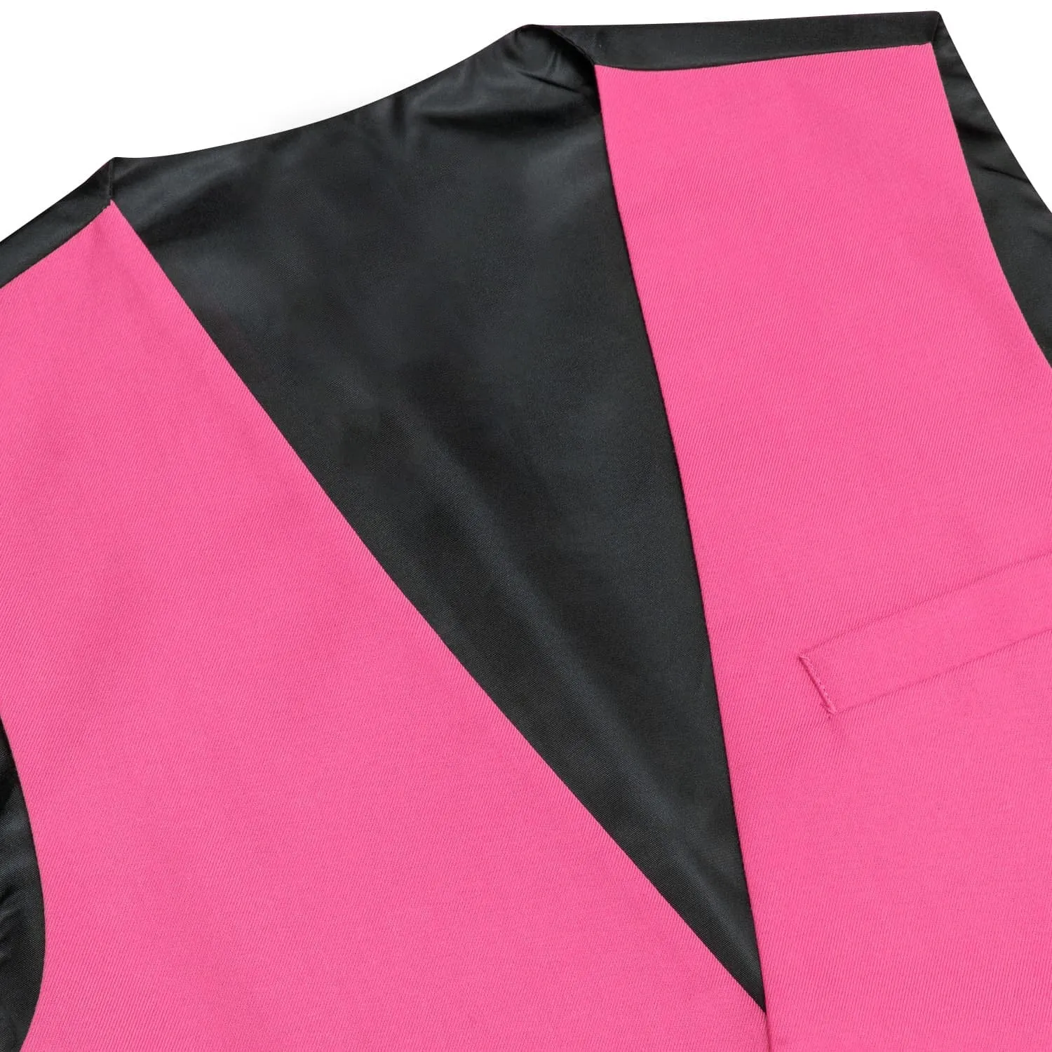Ties2you Dress Vest Top Hot Pink Solid V Neck Men's Silk Business Vest sold by Ties2You product image thumbnail 4