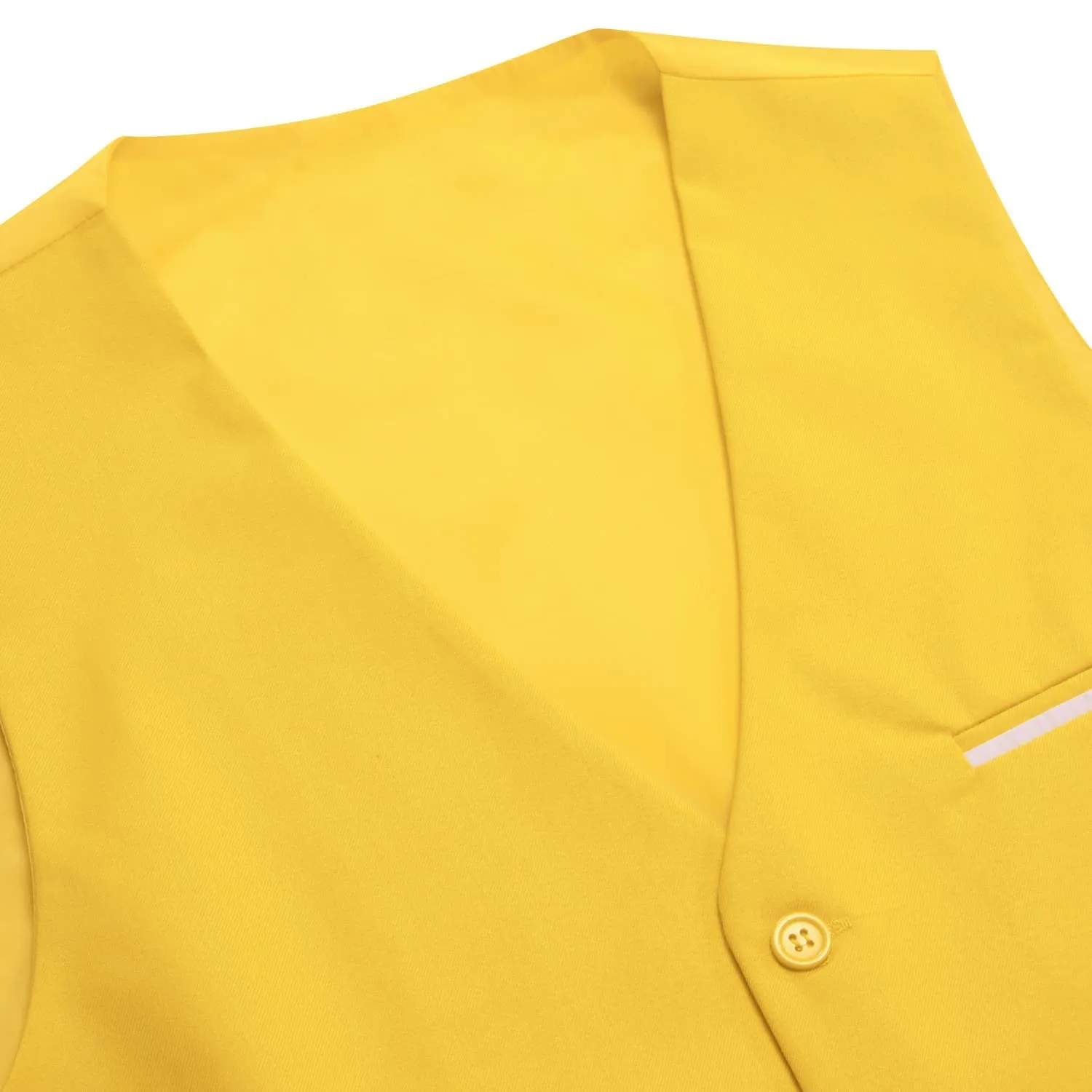 Ties2you Dress Vest Top Butter Yellow Solid V Neck Silk Vest for Men sold by Ties2You product image thumbnail 4