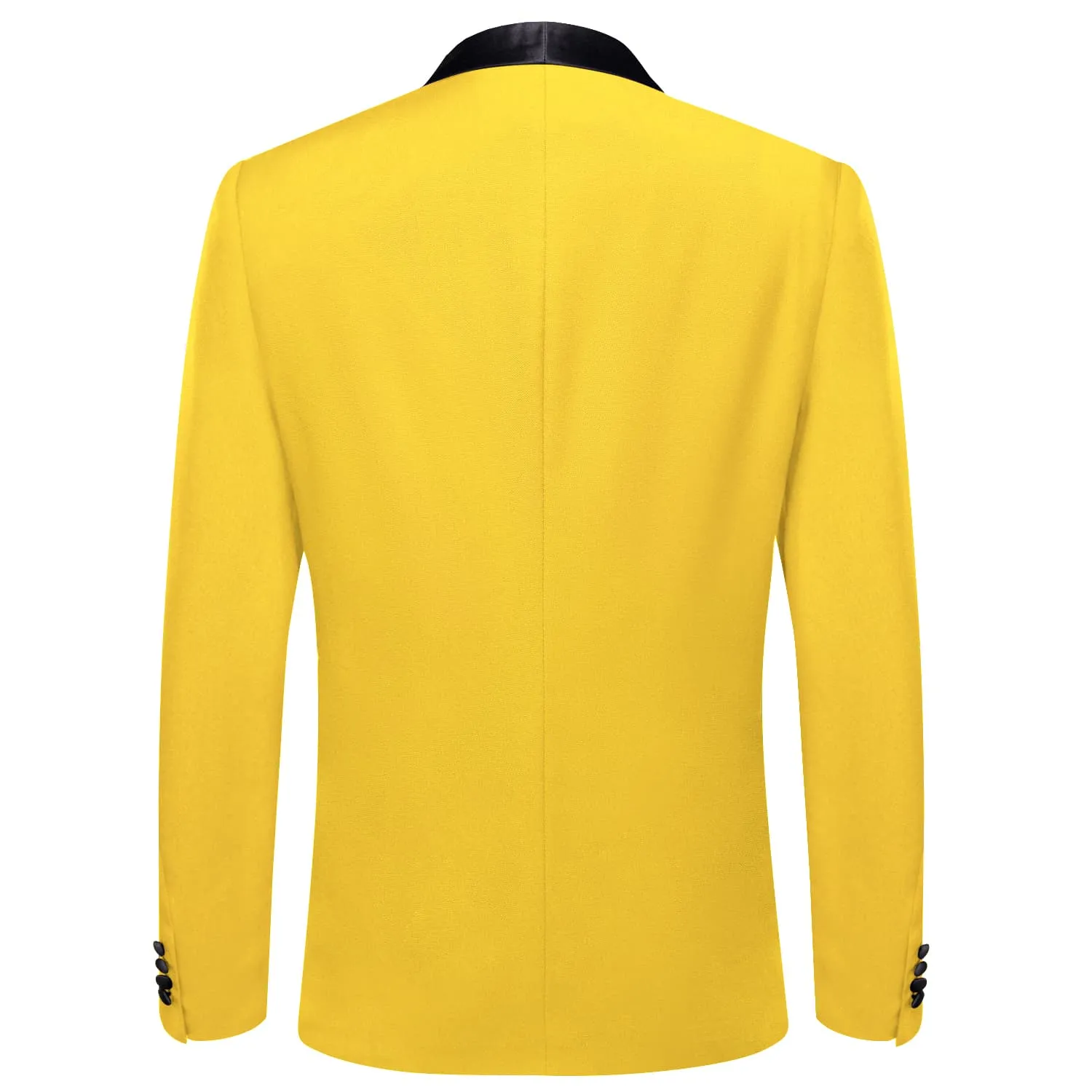Ties2you Men's Suit Gloss Butter Yellow Solid Shawl Collar Silk Suit sold by Ties2You product image thumbnail 2