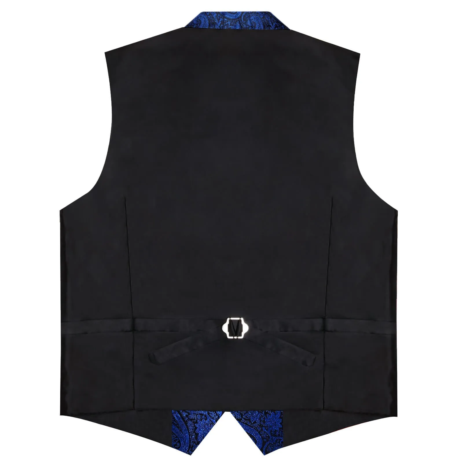 Ties2you Men's Vest Navy Blue Jacquard Paisley Silk Suit Vest Tie Set sold by Ties2You product image thumbnail 5