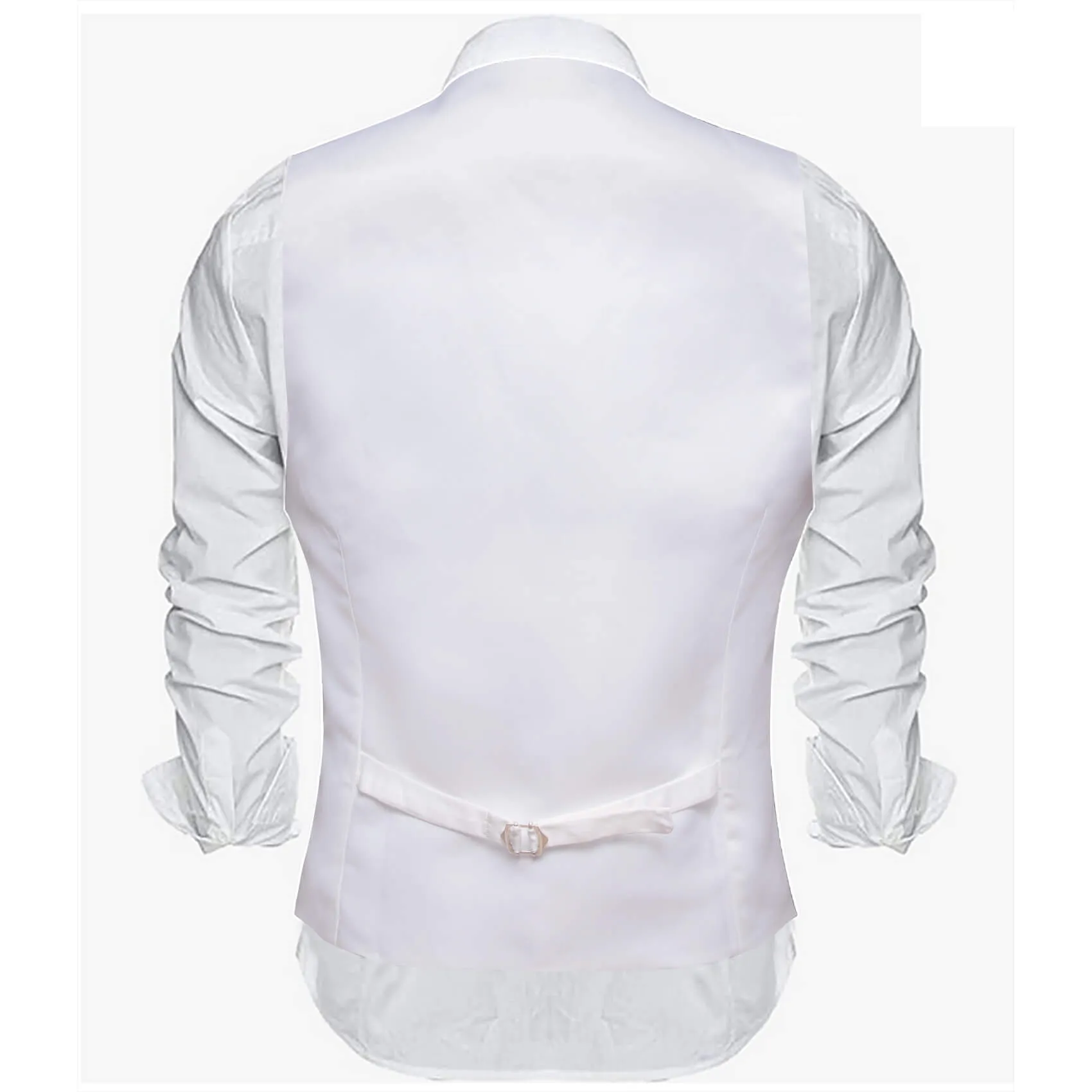 Ties2you Men's Work Vest Ghost White Silk Suit Vest Business Waistcoat sold by Ties2You product image thumbnail 4